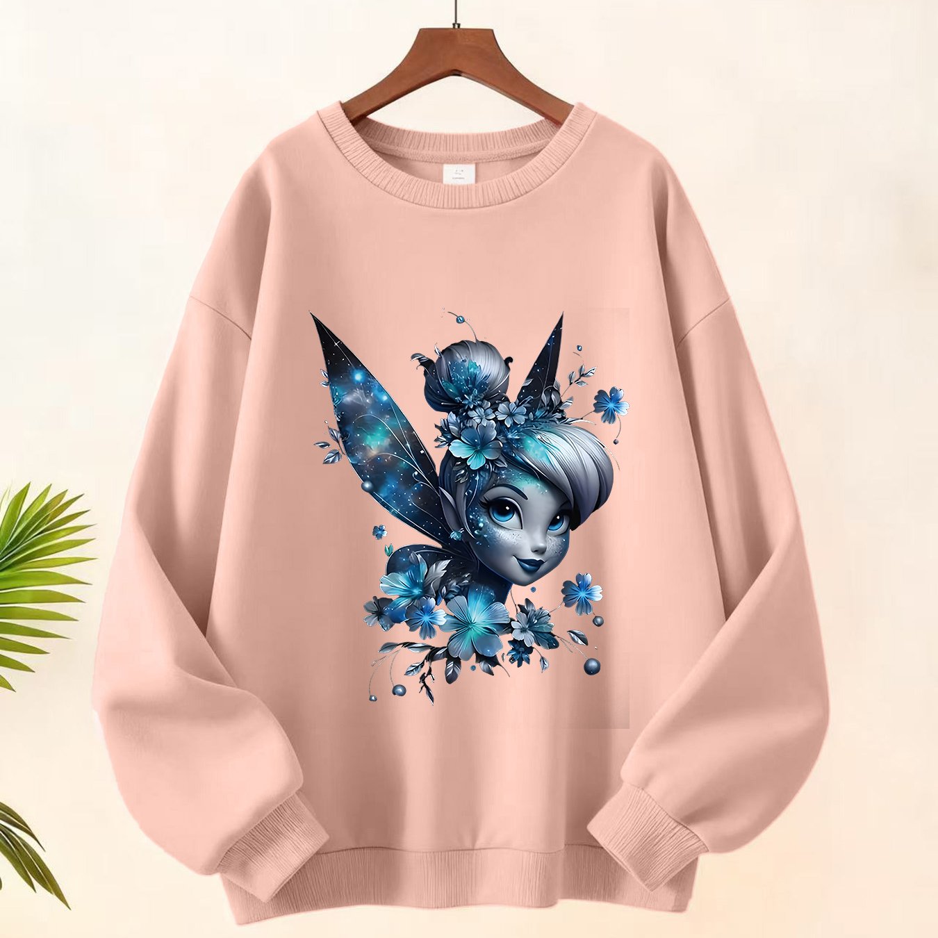 TEMU -piece Autumn Pullover Sweatshirt With A Round Neck In Starry Blue Floral Print. This Beautiful Sweatshirt Is Stylish, Elegant, Unique, And Fun.