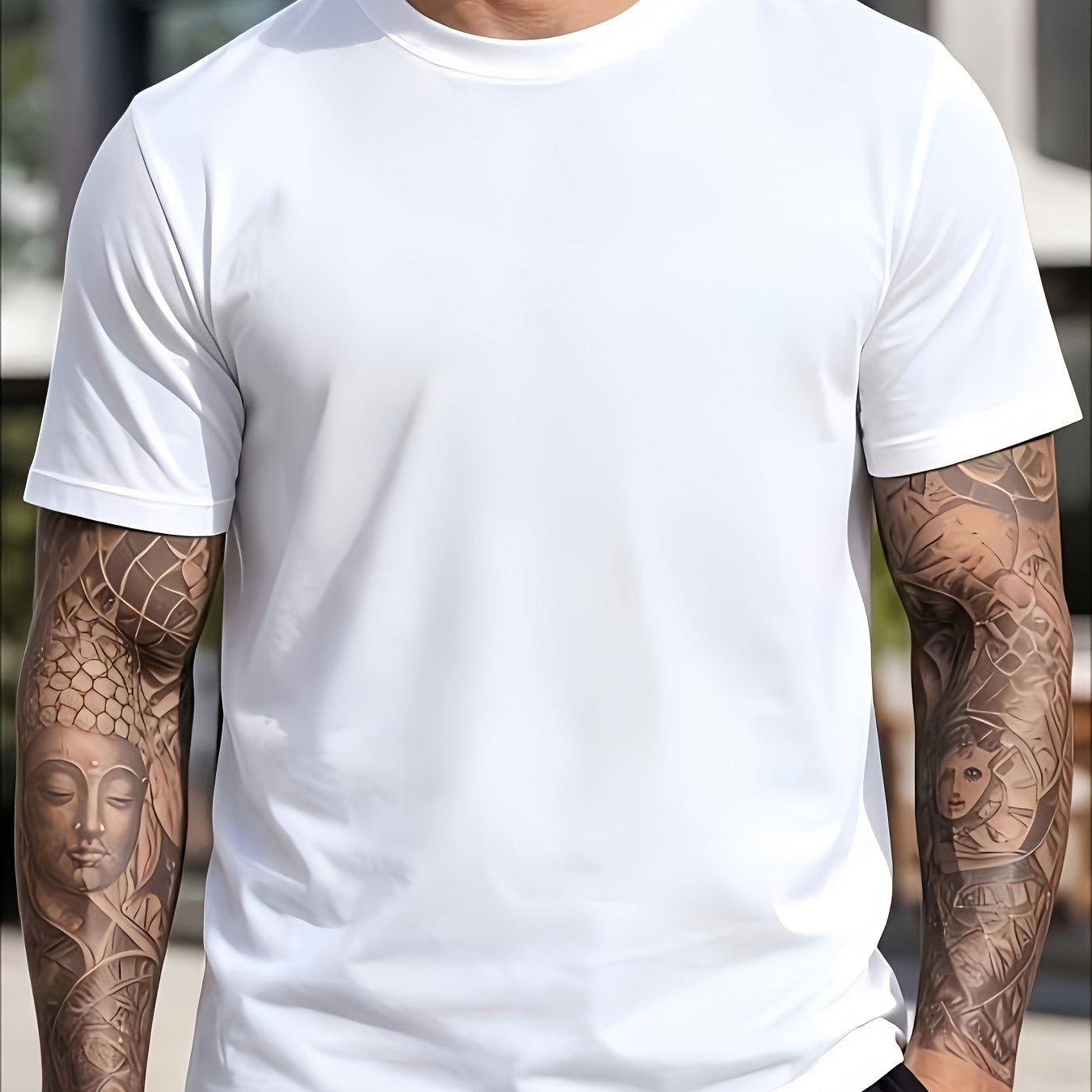 TEMU Men's Breathable Short Sleeve T-shirt, Comfortable