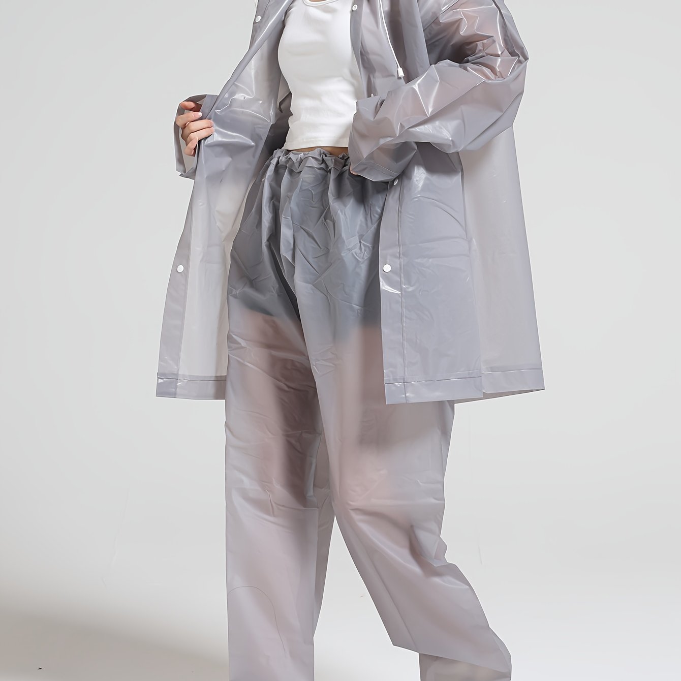 TEMU Conjunto de 2 piezas de ropa y pantalones . Impermeables gruesos para exteriores para mujer y hombre, impermeables para senderismo de ocio al ,