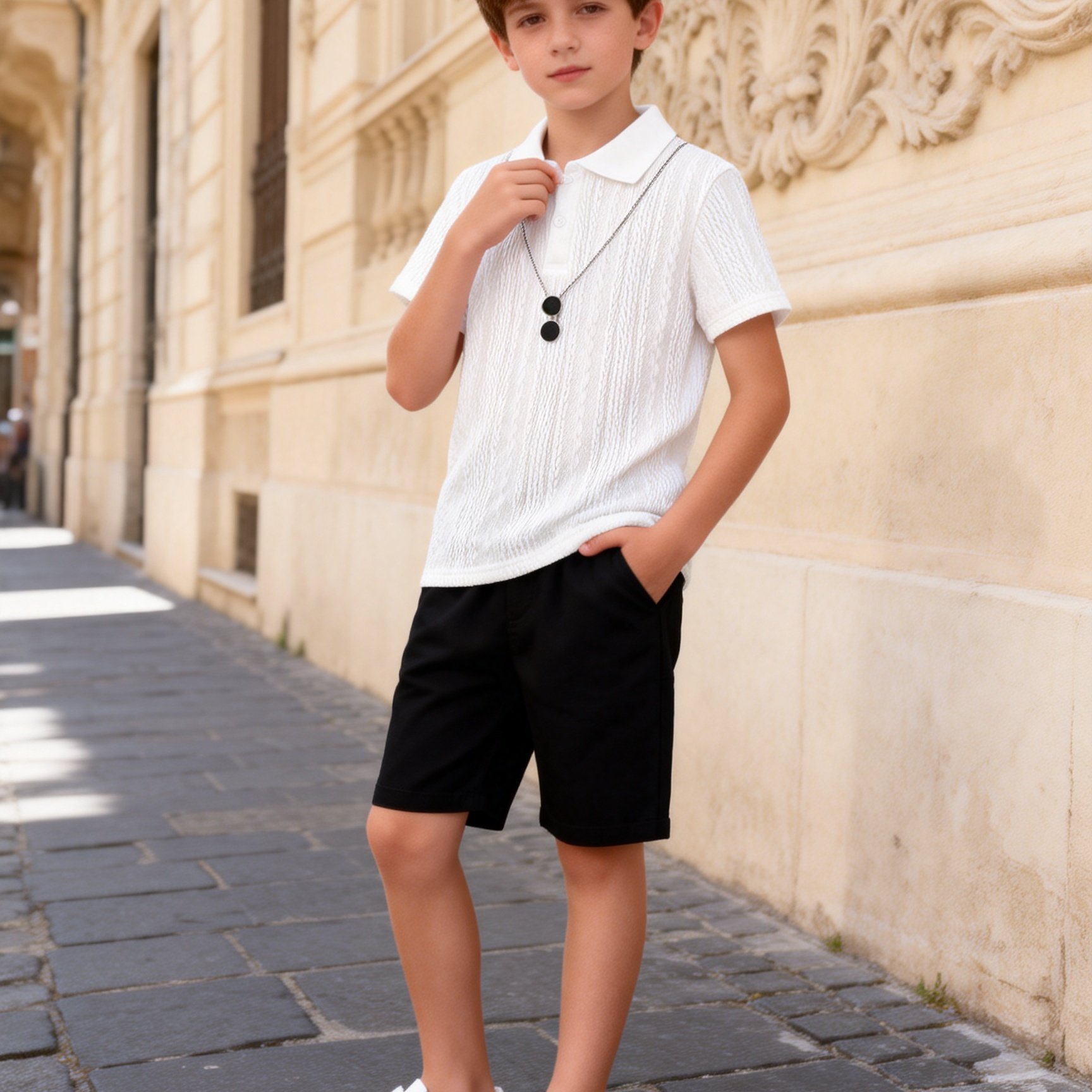 Boys' Basic Versatile Solid Color Shirt For Spring/summer