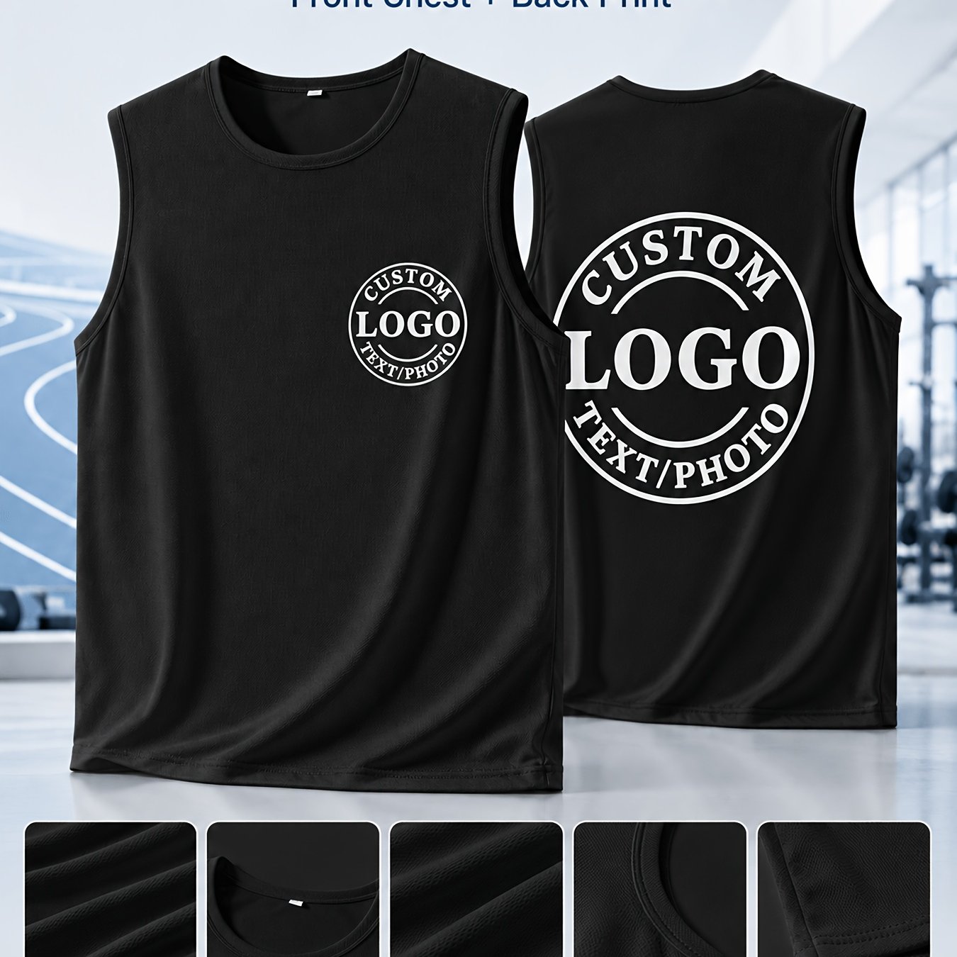 TEMU Custom Personalized Quick-dry Athletic Tank Top For Men Women - Breathable Moisture-wicking Sleeveless Shirt For Gym Running Fishing Camping