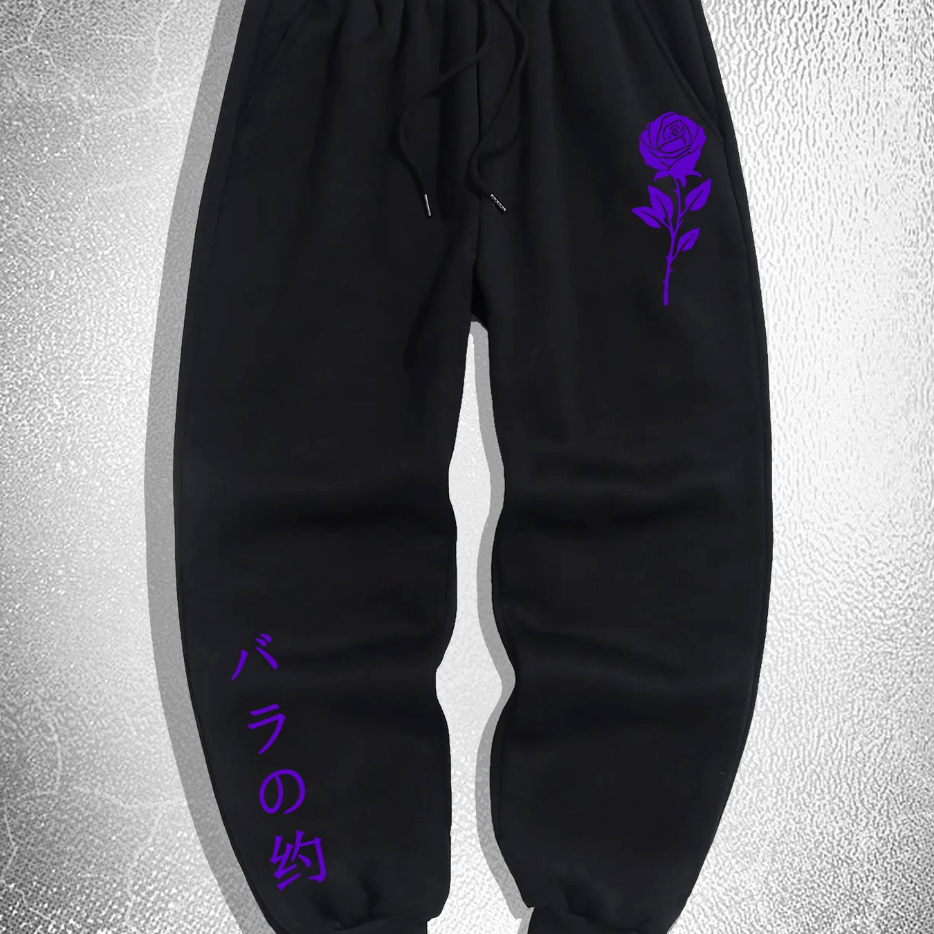 TEMU Men's Jogging Casual Sweatpants With Rose Promise Prints