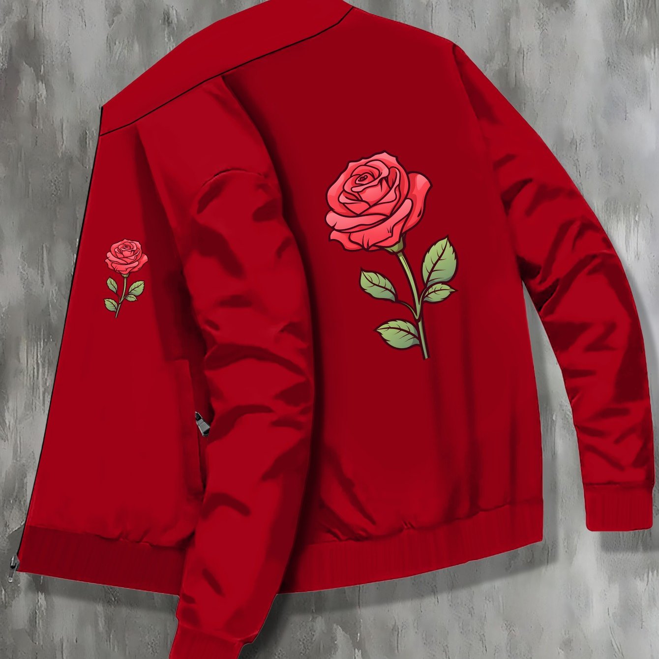 TEMU A Print Men's Stand Collar Varsity Jackets, Casual Fashionable Lightweight College Style Jackets