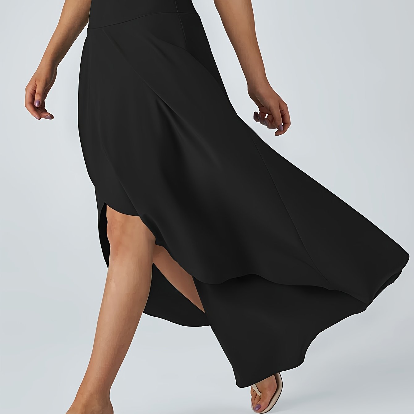 TEMU A Versatile Midi Skirt For , Perfect For Summer Beach Vacations, Featuring And Sexy Side Slits, A Solid Color, And An Elegant Irregular Design,