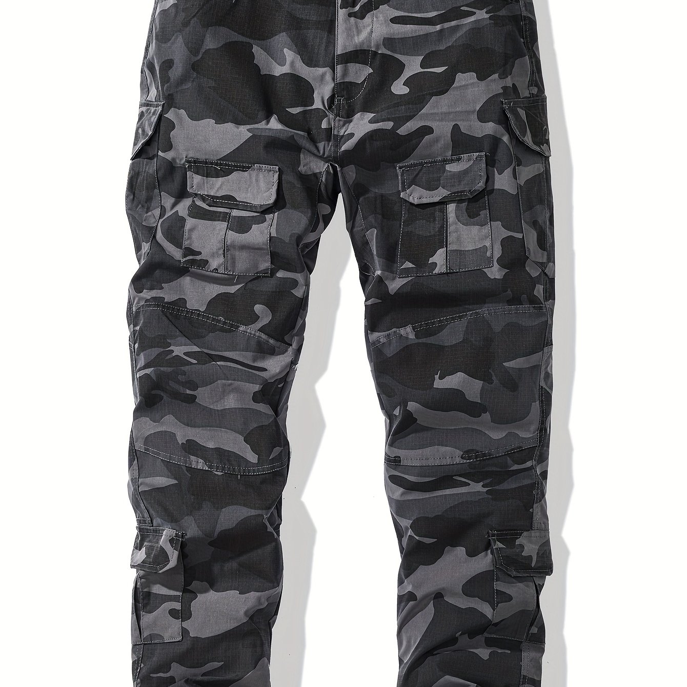 Image of Men's Camouflage Printed Outdoor Tactical Pants With Pockets Suitable For Outdoor Activities Such As Camping, Fishing, And Climbing.