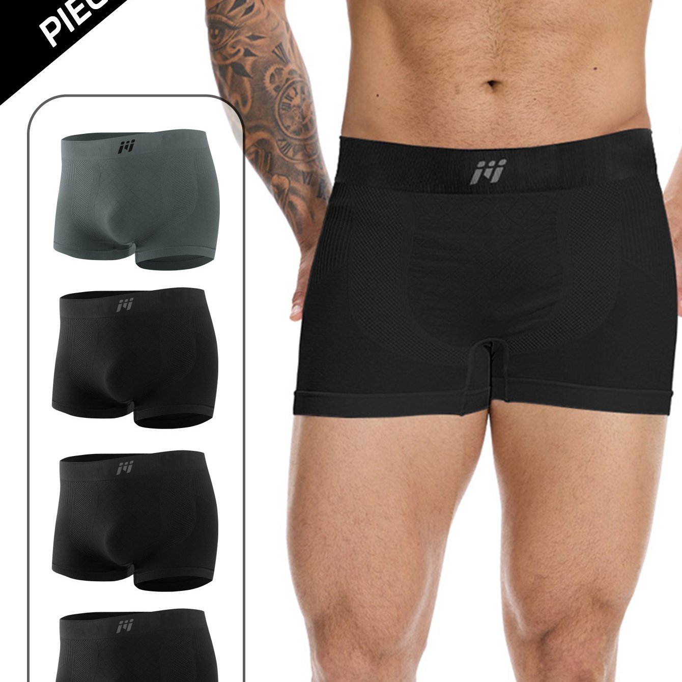 4-pair Boxer Briefs - Seamless Moisture-wicking Underwear Suitable For High- Workouts, Breathable Athletic Briefs With Elasticity, Plain Color For Gym, & Daily Exercise, Machine Washable Design