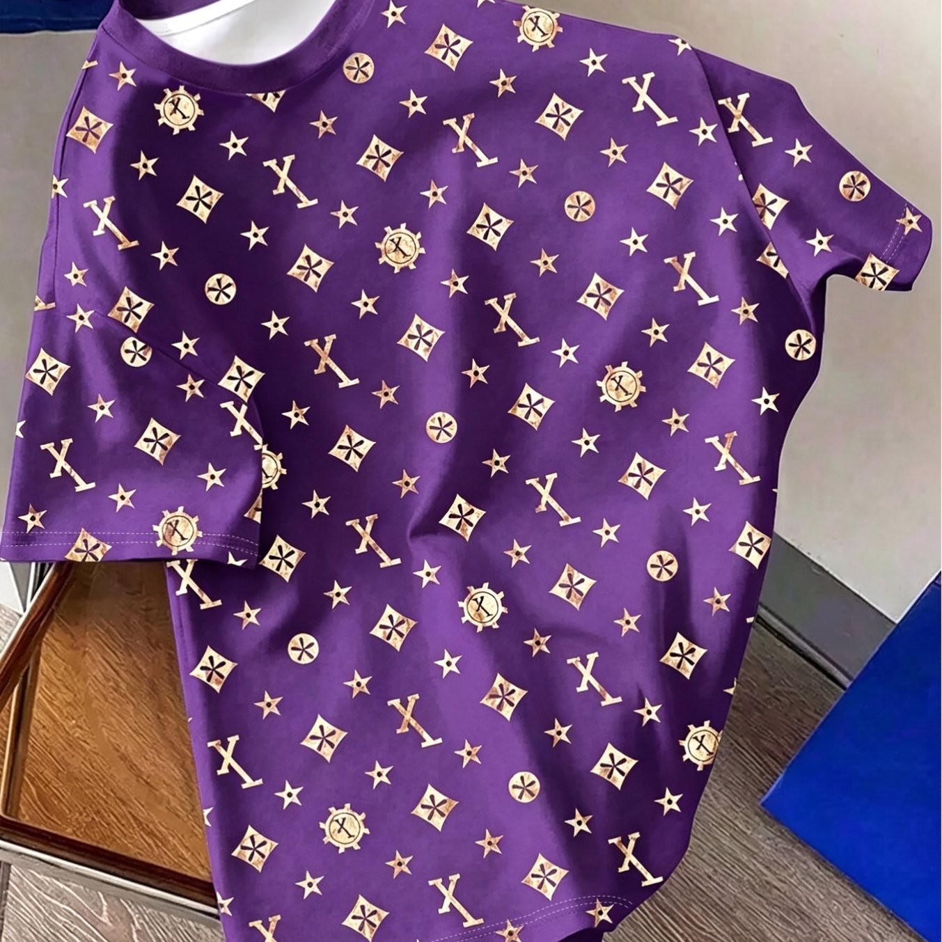 TEMU Printed Design - Not Textured] 2026 Summer New Arrival Standard Size Women's Short Sleeve T-shirt With - Style Geometric Pattern Printed On