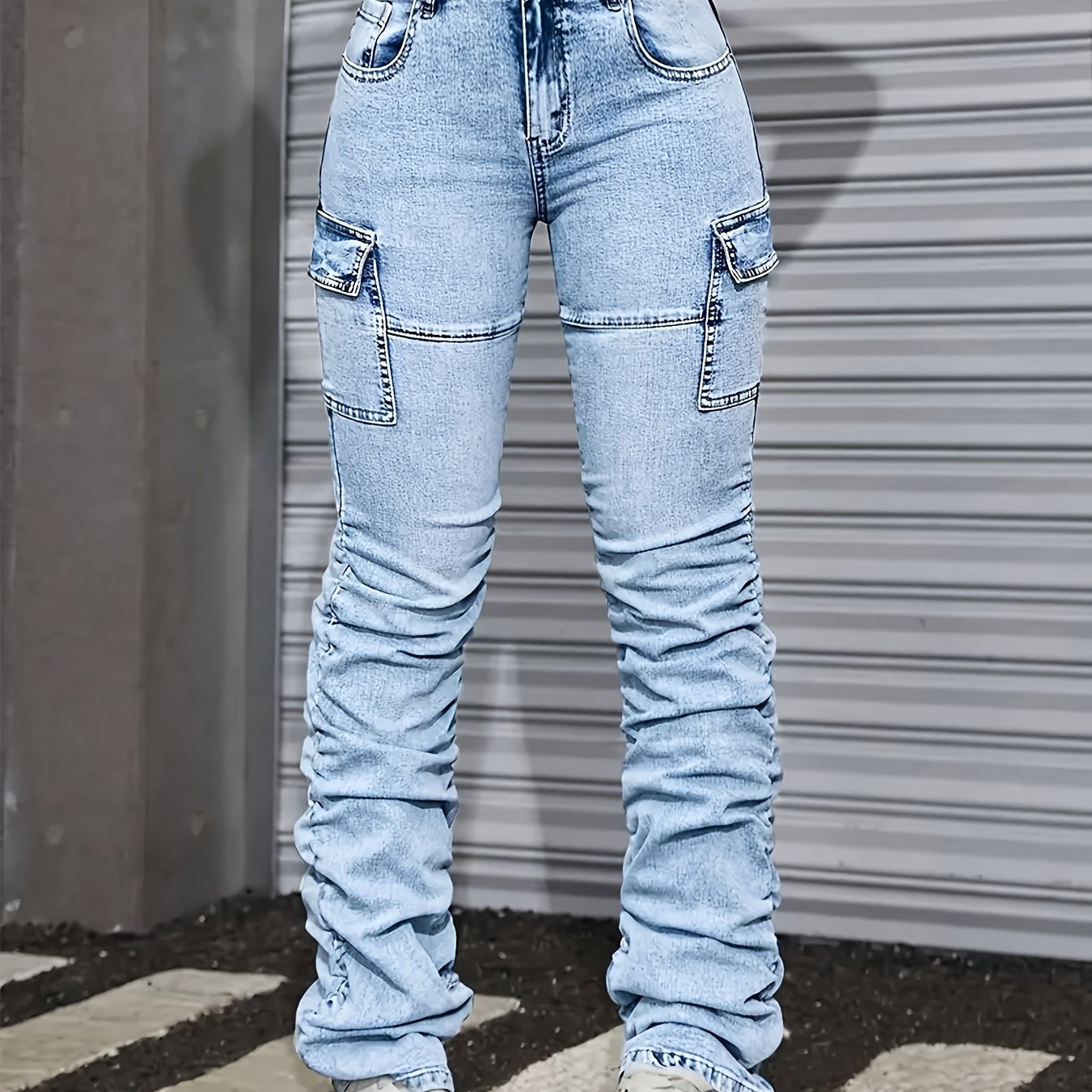 Design-driven Stretch Utility Denim Long Pants