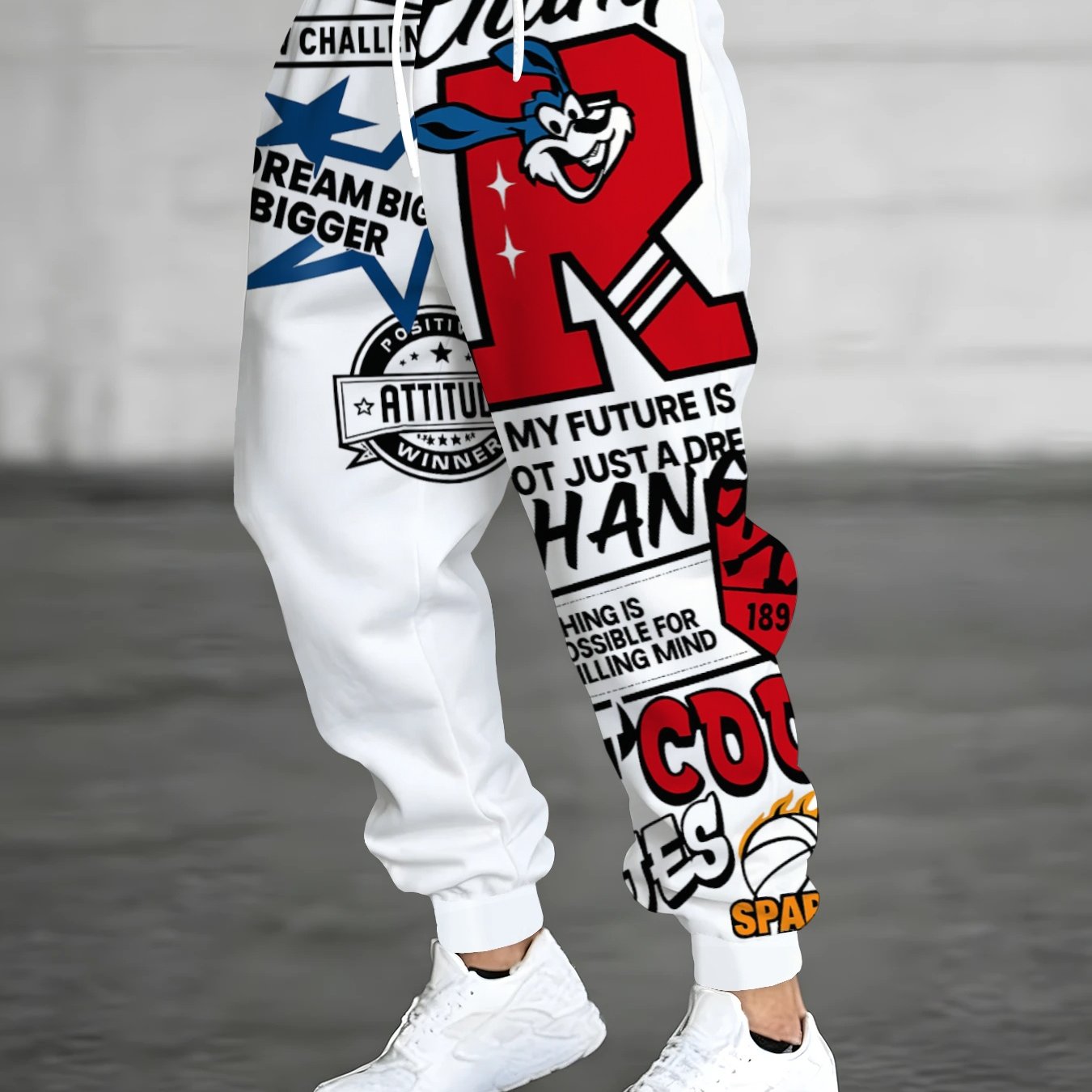 TEMU Novelty Loose-fit Printed Men's Casual Trousers, Breathable And Comfortable With Pockets, Stylish And Versatile For Daily Wear