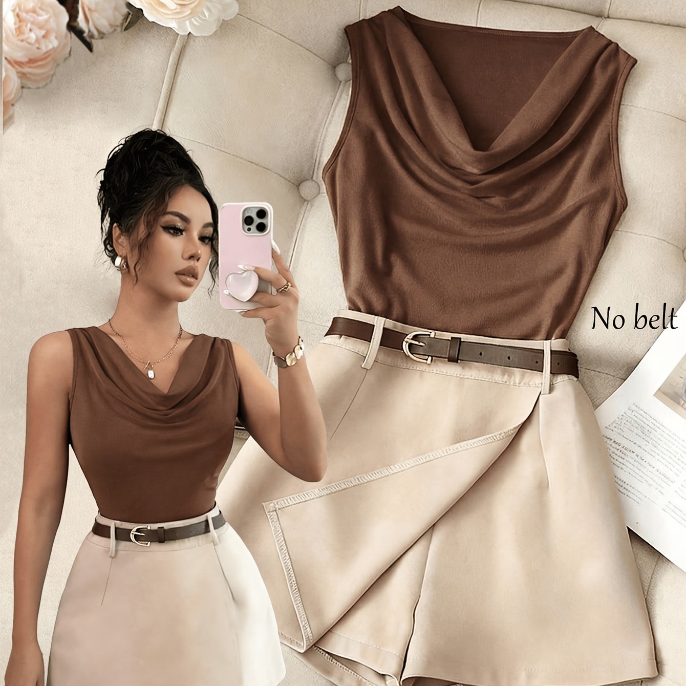 TEMU Women's Fashion Casual Vest And Shorts (vest And Shorts )