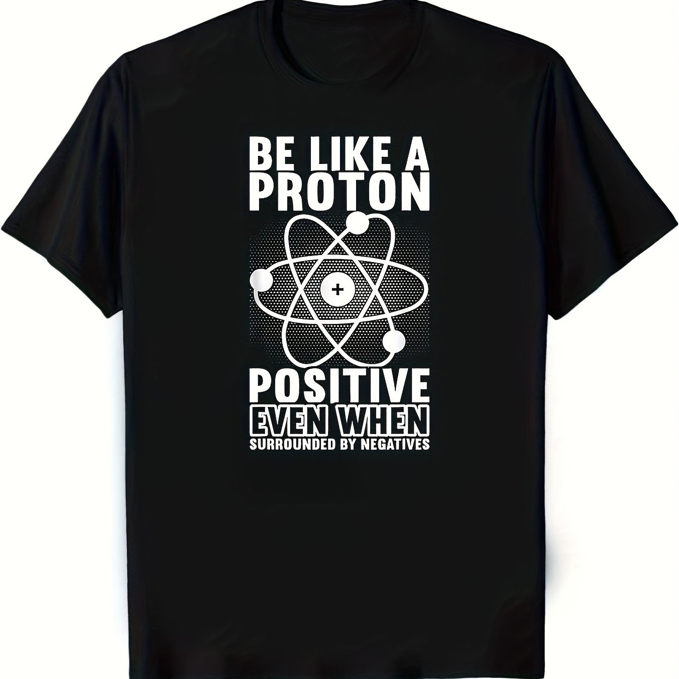 TEMU Men's Retro Atomic Physics Themed T-shirt - Featuring A And Design, A Science-themed Short-sleeve Shirt, Suitable For , Students, And Teachers