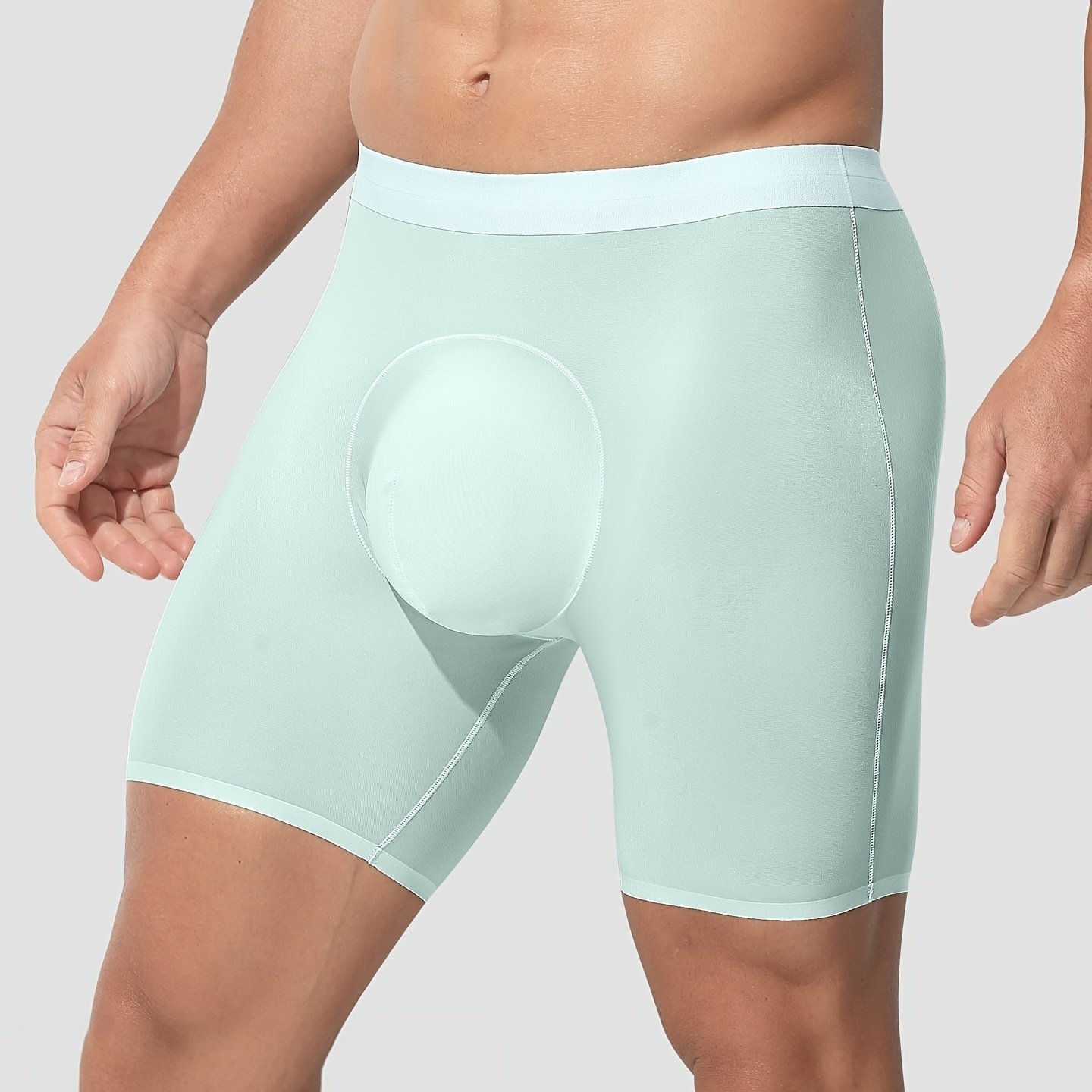 3-pc Men's Sports Underwear With Enlarged Pockets, Extended Anti Abrasion Legs, Summer Thin Design, Quick Drying, Running, Fitness, Square Corner Shorts
