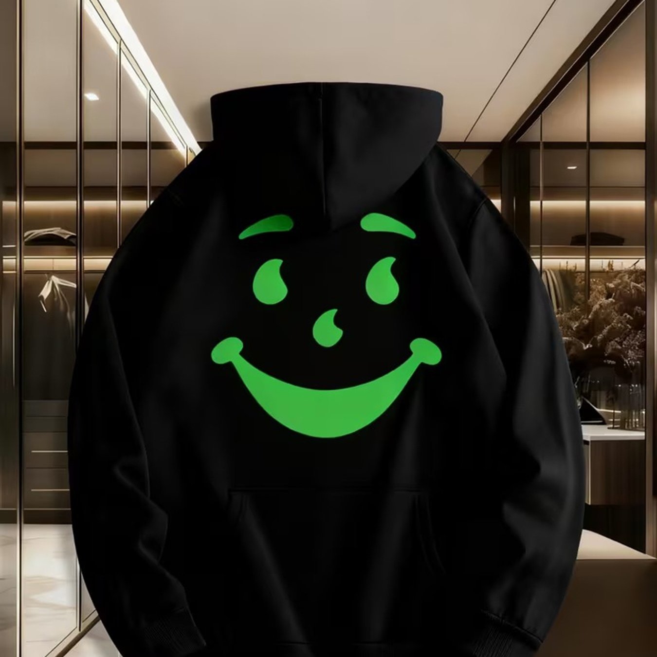 TEMU Sweat à capuche imprimé tendance pour homme, sweat décontracté d'automne et d'hiver avec sac à main, confortable et respirant, motif à lettres