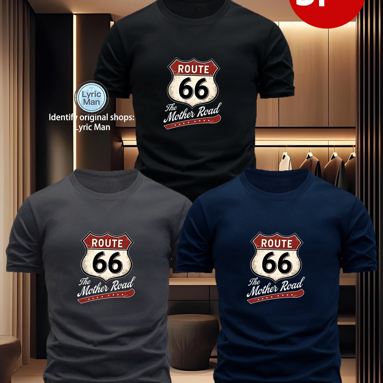 TEMU 3pcs Men's Short Sleeve T-shirts With Classic 