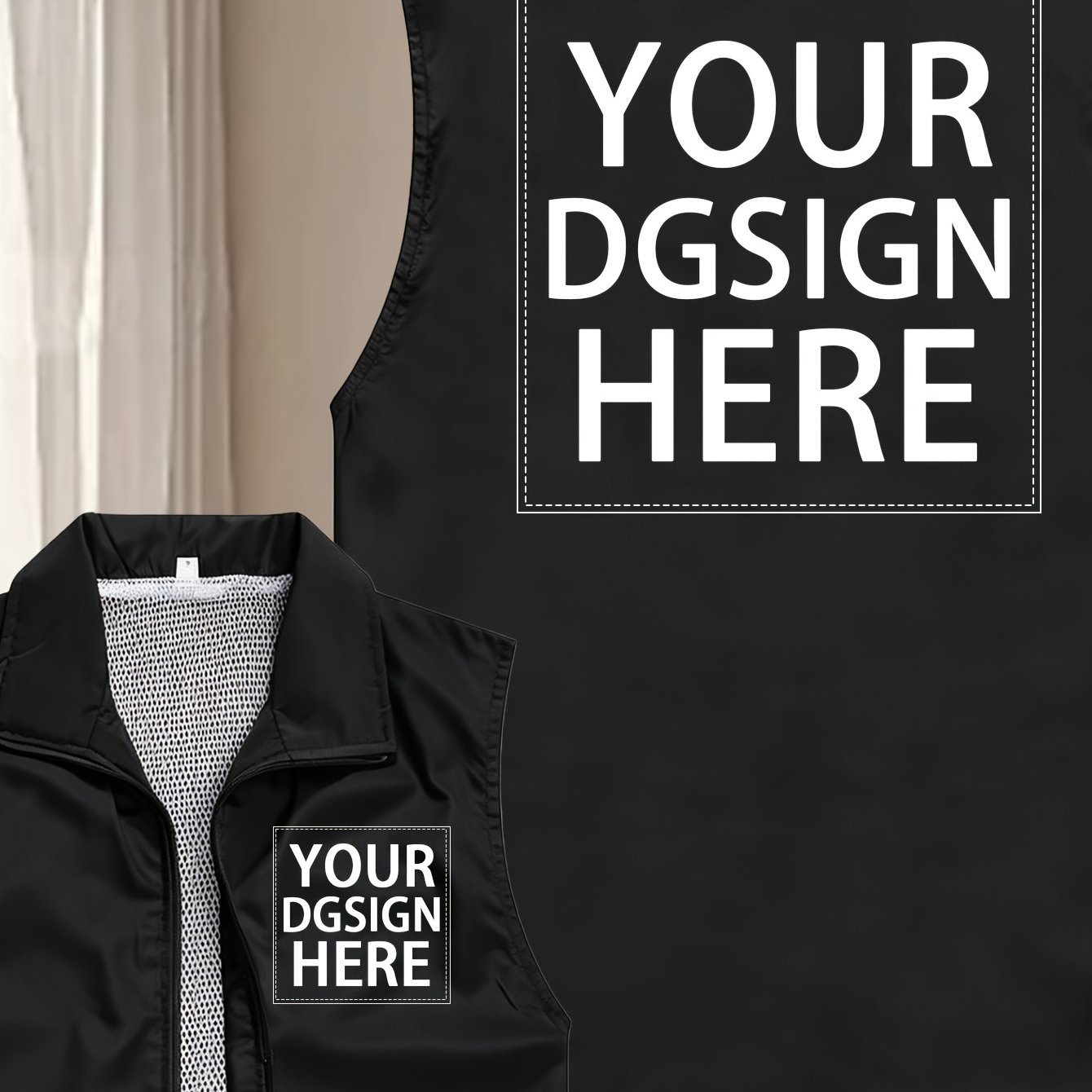 TEMU Custom Logo-printed Work Vest, Volunteer Vest With Printed Text For Company Events, Team Building, And , Sports Running Vest