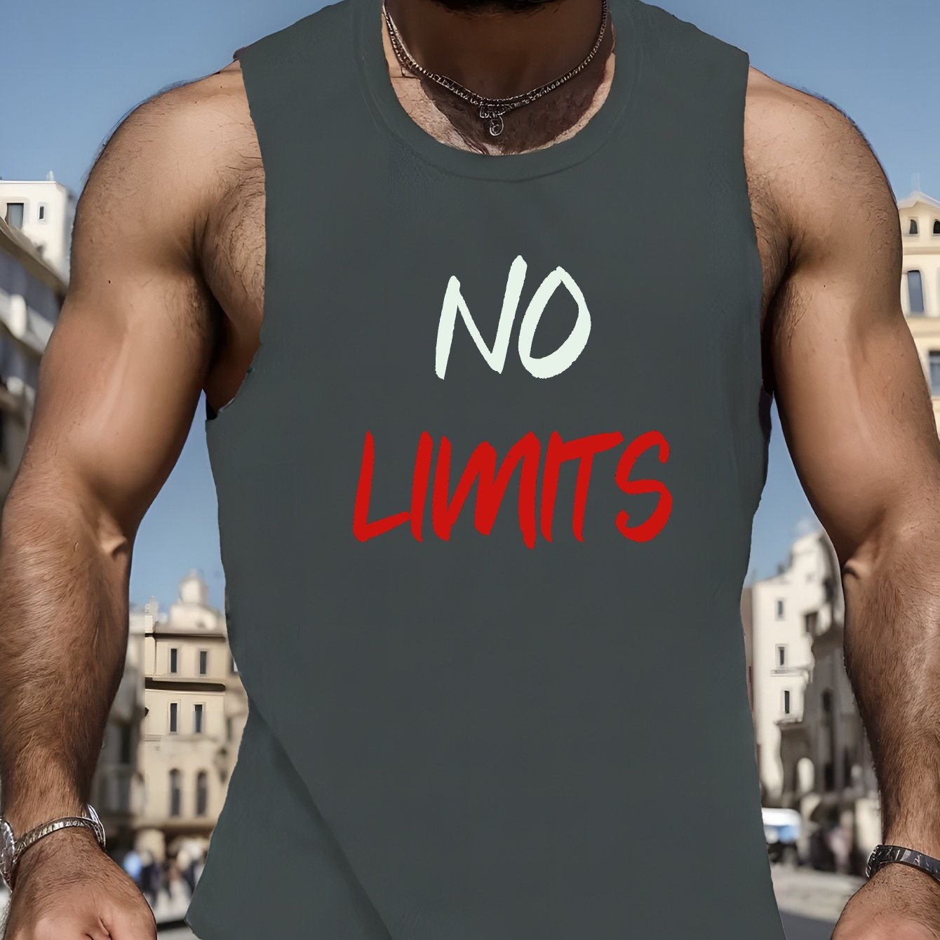 TEMU Print Summer Men's Quick Dry Moisture-wicking Breathable Tank Tops, Bodybuilding Sports Sleeveless Shirts, For Running Training, Men's Clothing