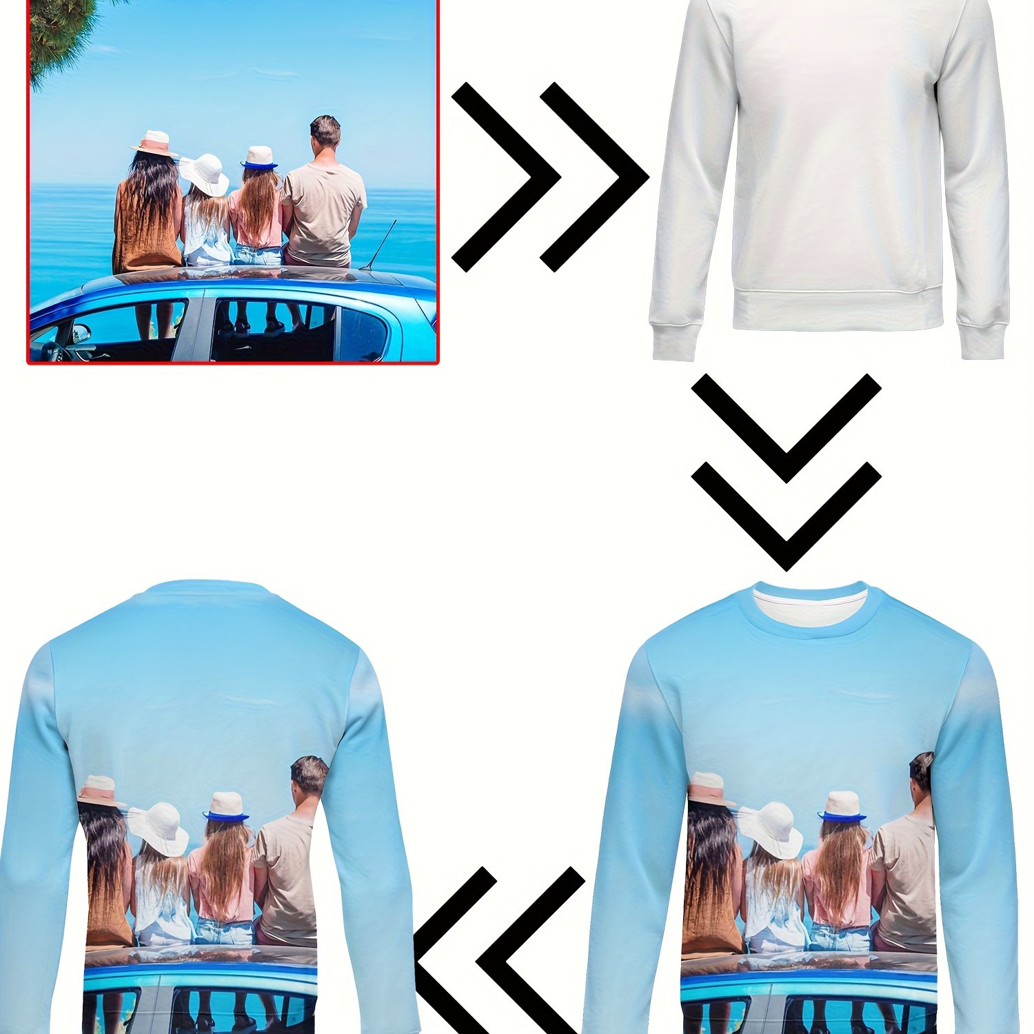 TEMU Customizable Men's 3d Print Round Neck Sweatshirt - Personal Logo, Photos Of Family/ / , Casual Sports Style, Drawstring, Machine Washable, Plus
