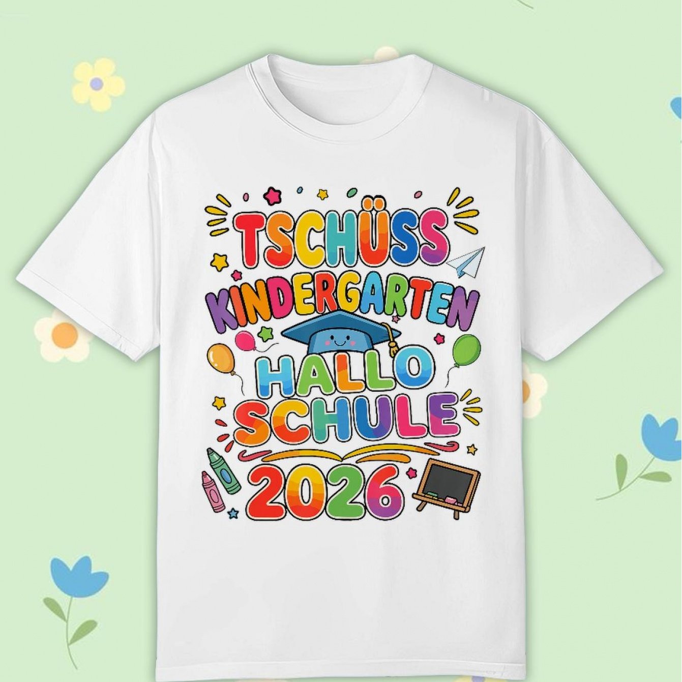 Image of Tschuss Kindergarten 2026 Nursery T-shirt Comfortable Casual Crew Neck Tee For Boys And Girls T Shirt, 200g