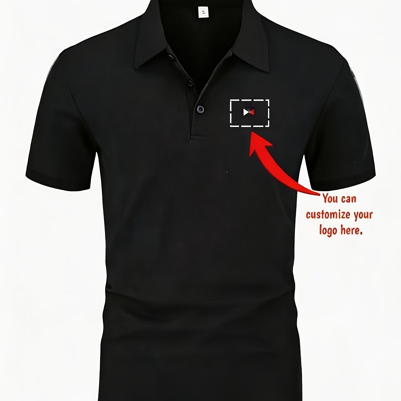 TEMU Men's Custom Short-sleeve Shirt - Custom Logo/text/patterns, Short-sleeve Collar, Slightly Stretch Comfortable Golf & Business Casual Shirt,