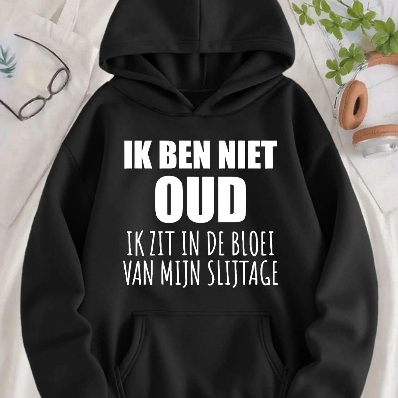 TEMU Fun Letter Prints Convey A Relaxed And Humorous Attitude. Personalized Pattern Printed Letter Women' Hat Plus Velvet Hooded Sweatshirt