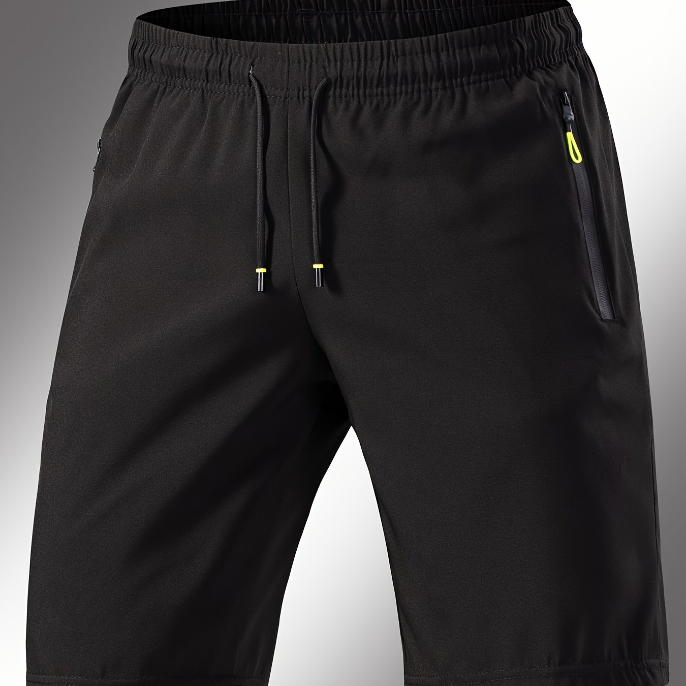 TEMU Single-piece Pc, Fitness, Training, Sports, Running, Jogging, Zippered Pockets, Comfortable And Breathable, Quick-drying Athletic Shorts