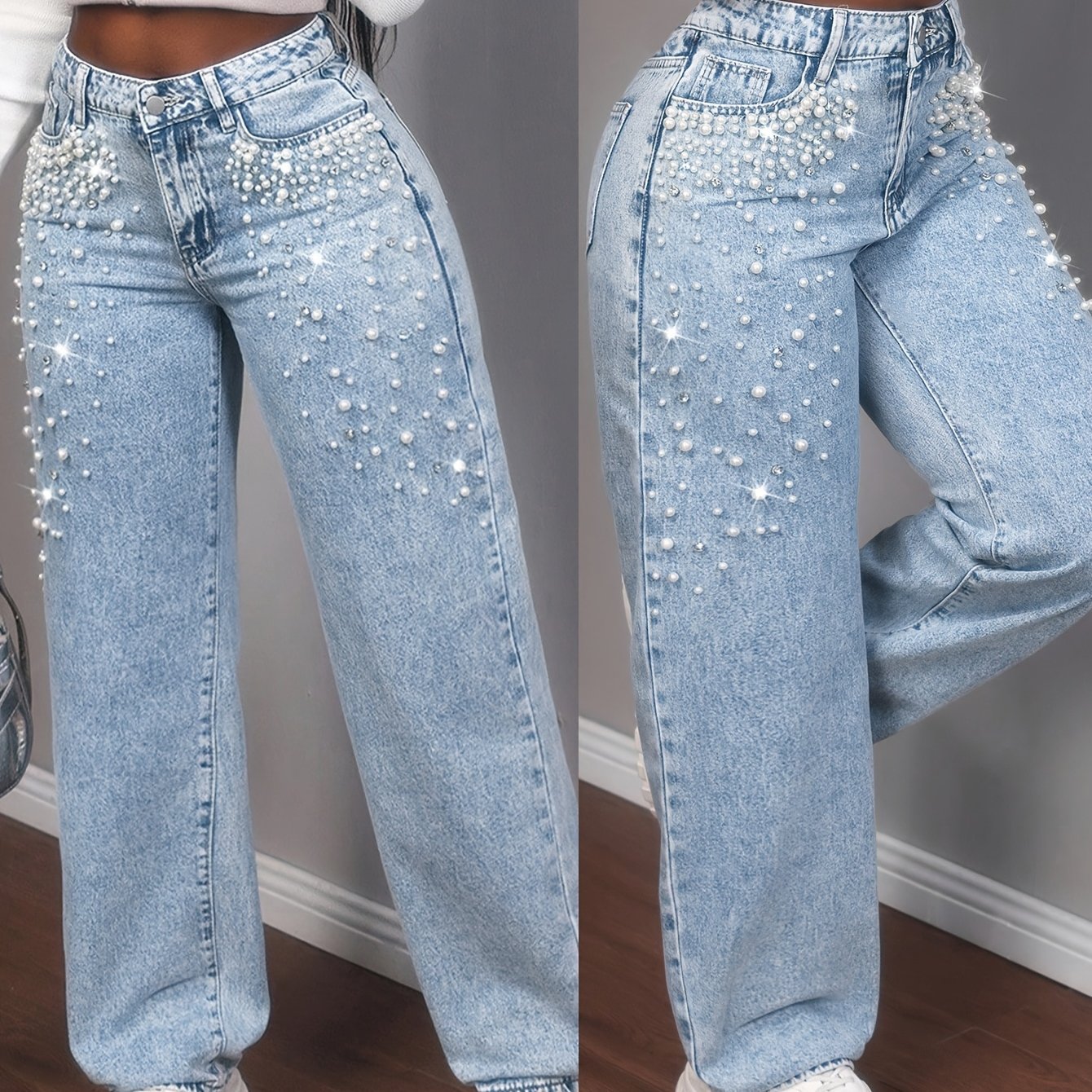 Image of Women's Plus Size Loose-fit Comfortable Casual Wide-leg Trousers With , Trendy And Stylish