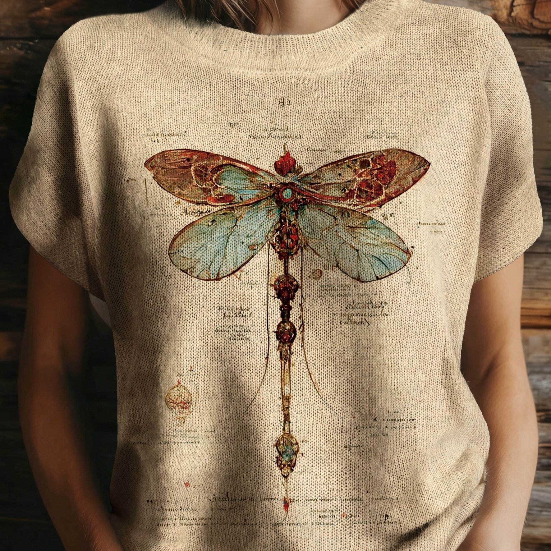TEMU Camiseta de manga corta para mujer, y multifuncional, con estampado 2D de abejorros vintage color , ideal para y verano. Camiseta elegante, y