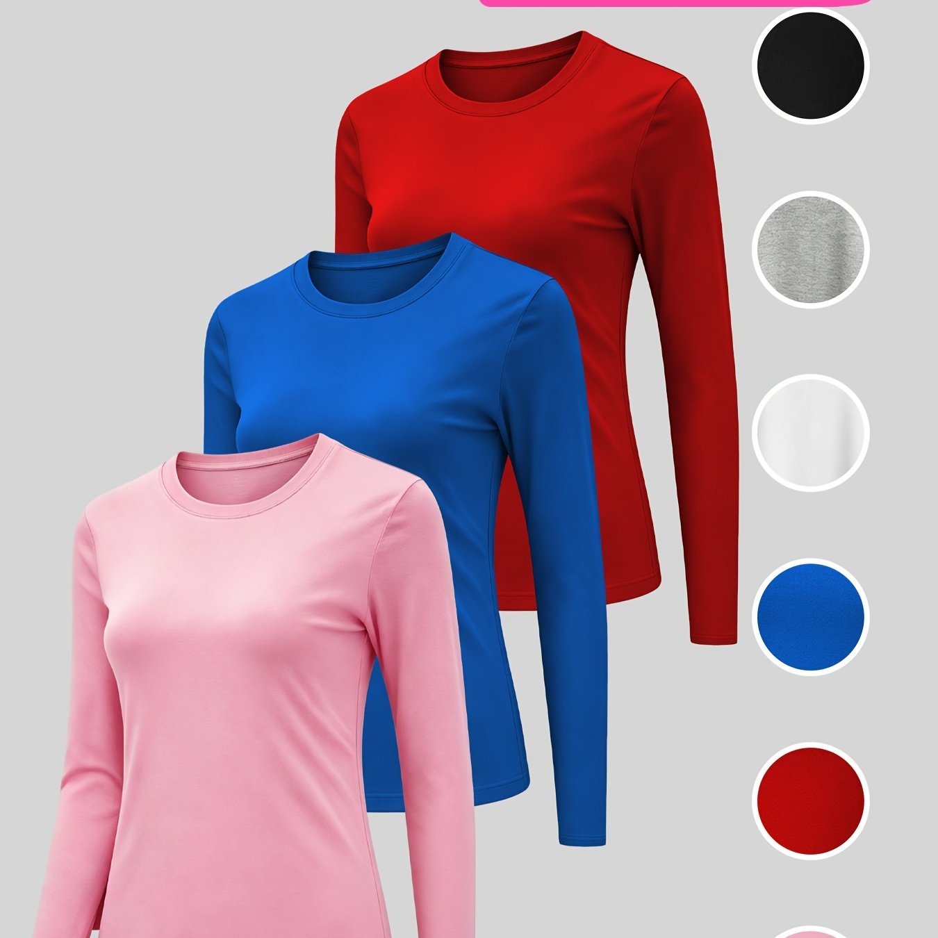 TEMU Random 3pcs Women's Long Sleeve Home T-shirts