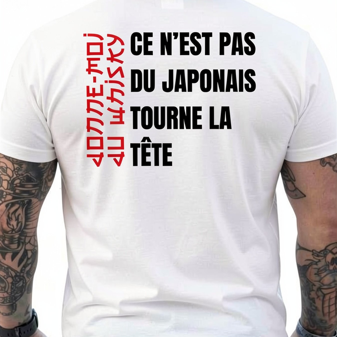 TEMU T-shirt Whisky Japonais pour Homme avec Imprimé au Dos - Shoji Convient pour - Tenue Décontractée, T-shirt à Col Rond Lavable en Machine,