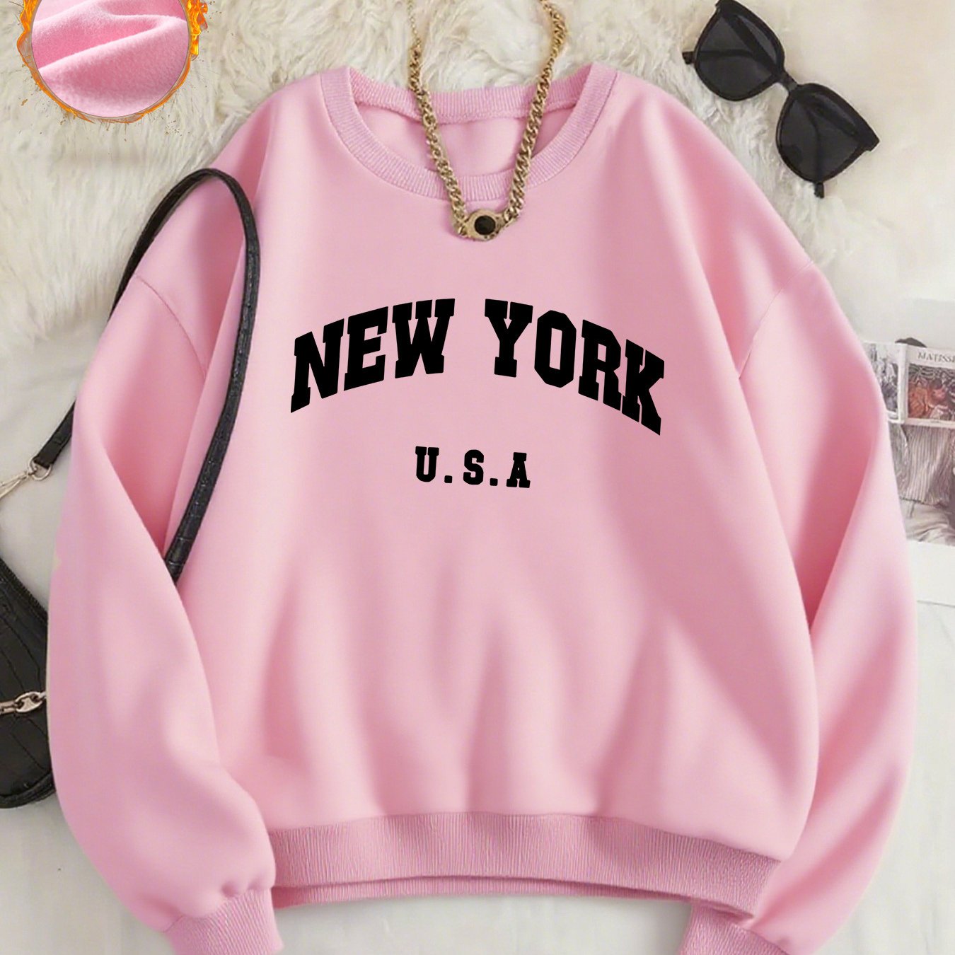 TEMU Pattern-printed Sweatshirts, Autumn And Neck Casual Sweatshirts, Women's Clothing.