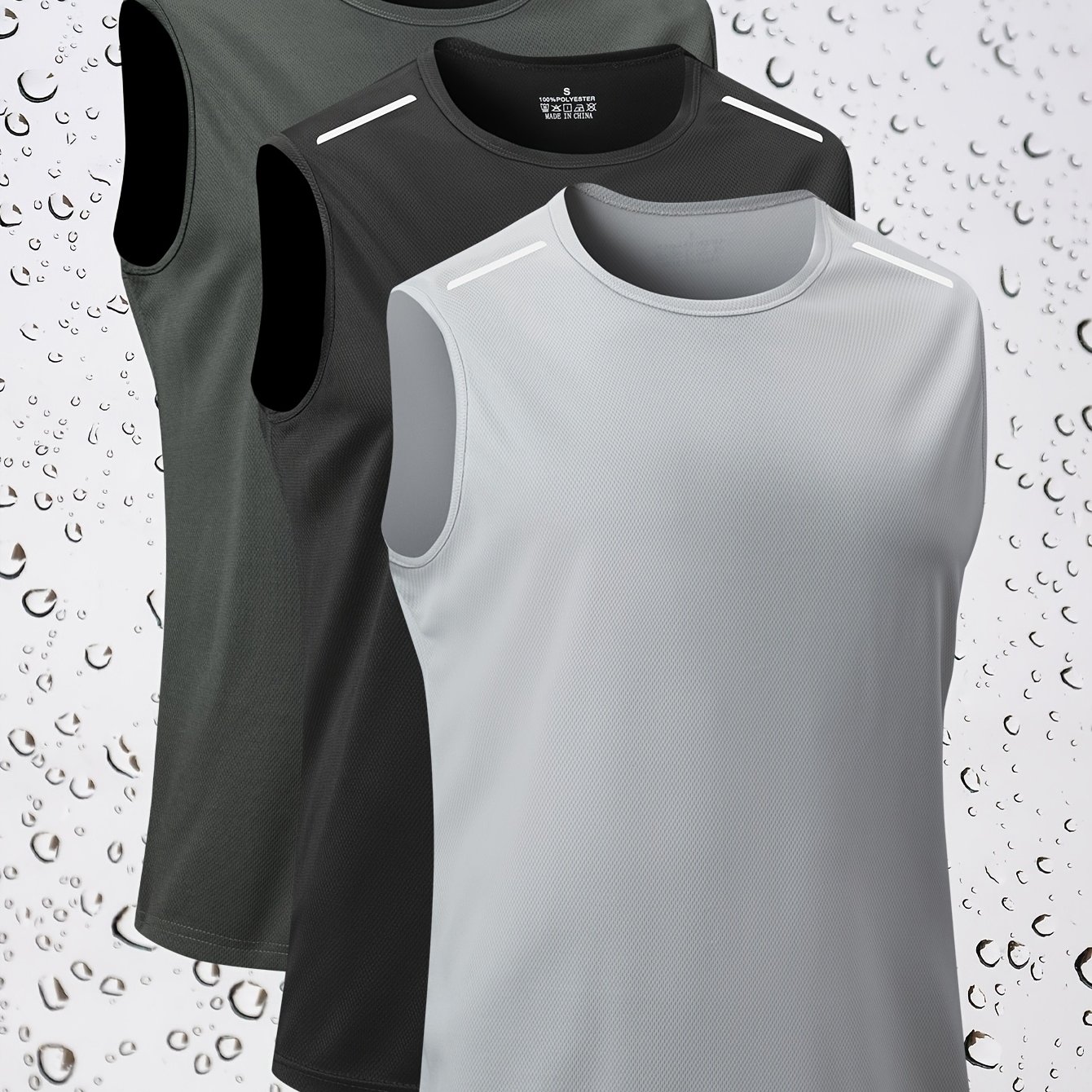 TEMU Set Of 3. Trendy Sleeveless Vests For Men And Women, Designed For Quick Drying . Made From Soft Fabric, Stylish Vests Are Activities, Work,