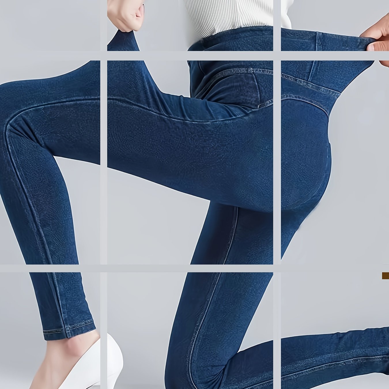 Elastic Casual Denim Waist-tie Pants
