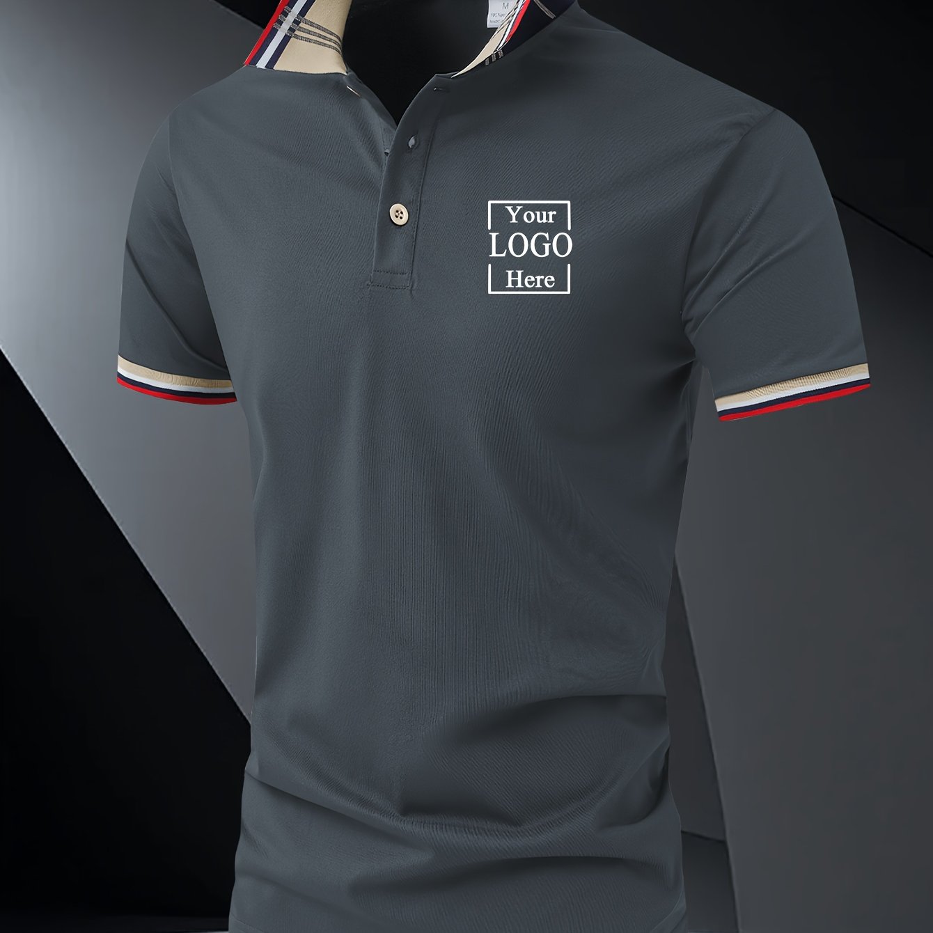 TEMU Customizable Men's Shirt Customization, Personalized Chest Design Corporate Uniform Customization Team Clothing, Suitable For Companies, Team