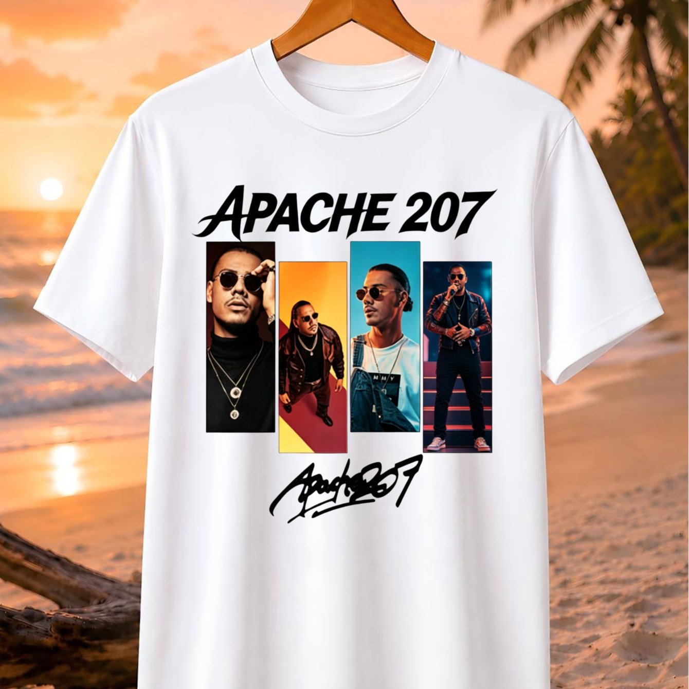 207 Collage T-shirt With Photo Panels And Signature Lettering Modern Graphic Layout Unisex All T-shirt