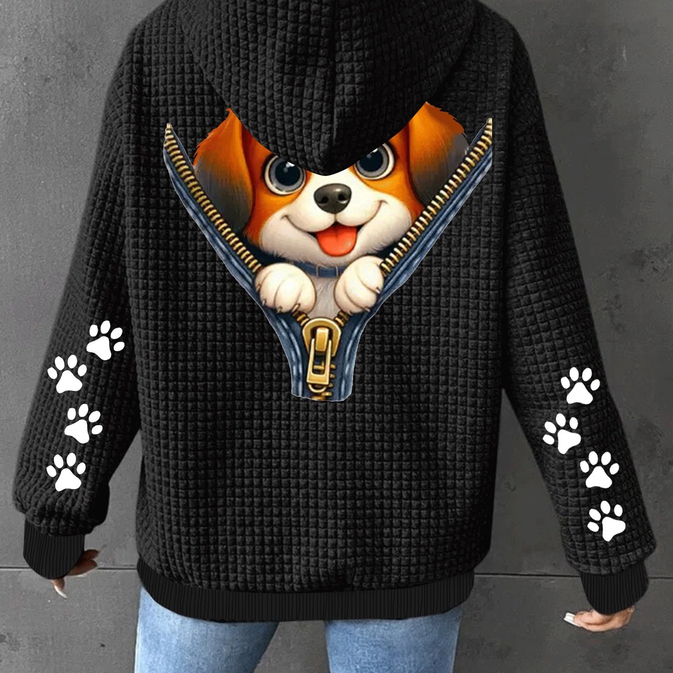 E-shop Neue Modische Bequeme Waffle-Damenjacke, Reißverschluss Kapuzen Casual Leichte Bequeme Oberbekleidung, Damen Top Casual Sportmantel. Trendige