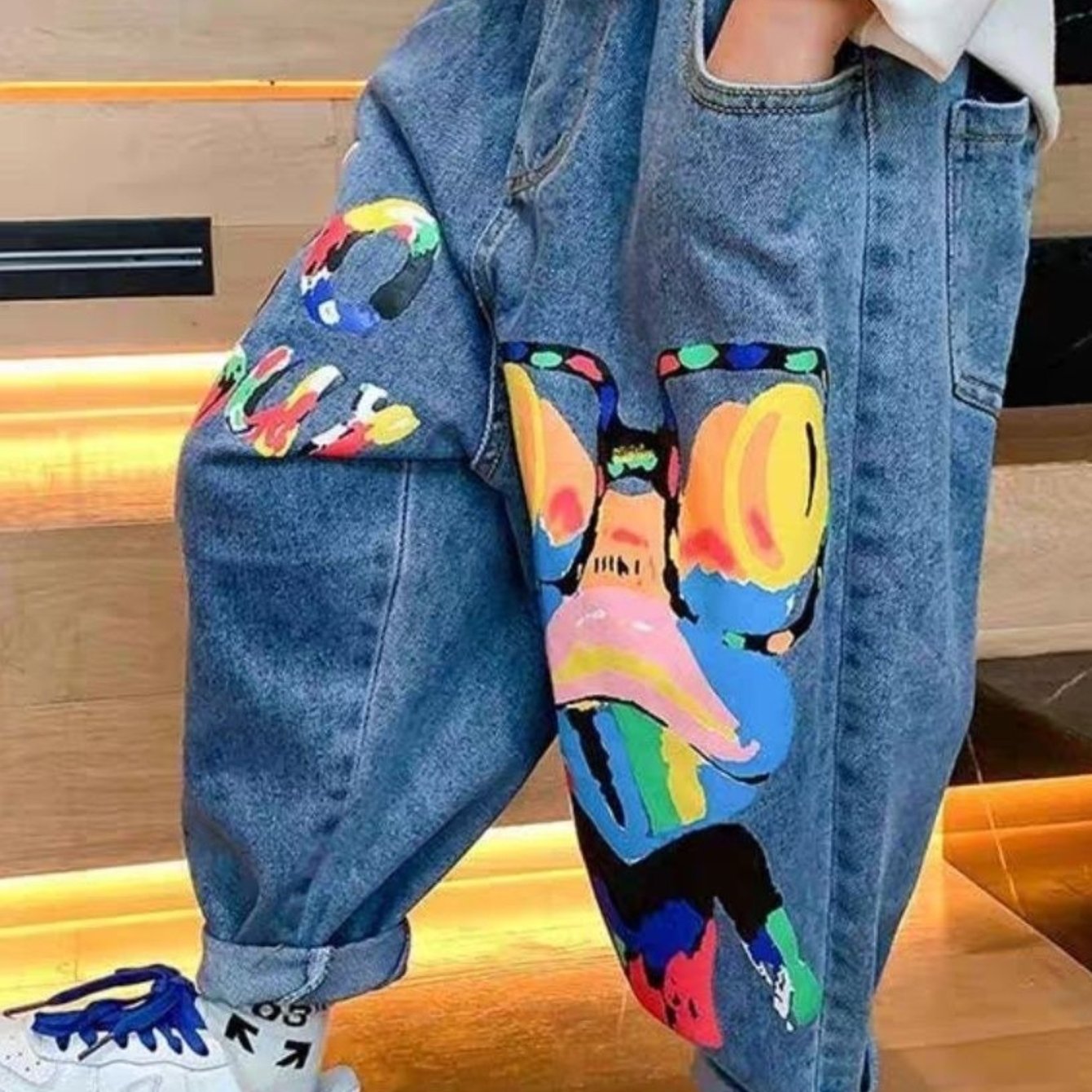 Image of New Arrivals For Boys (spring/autumn): Harem-style Trousers. Colors-grey And Blue-featuring A Trendy Hip-hop, Cool, And -style Aesthetic. Designed With A Fully Elasticated Waistband For And