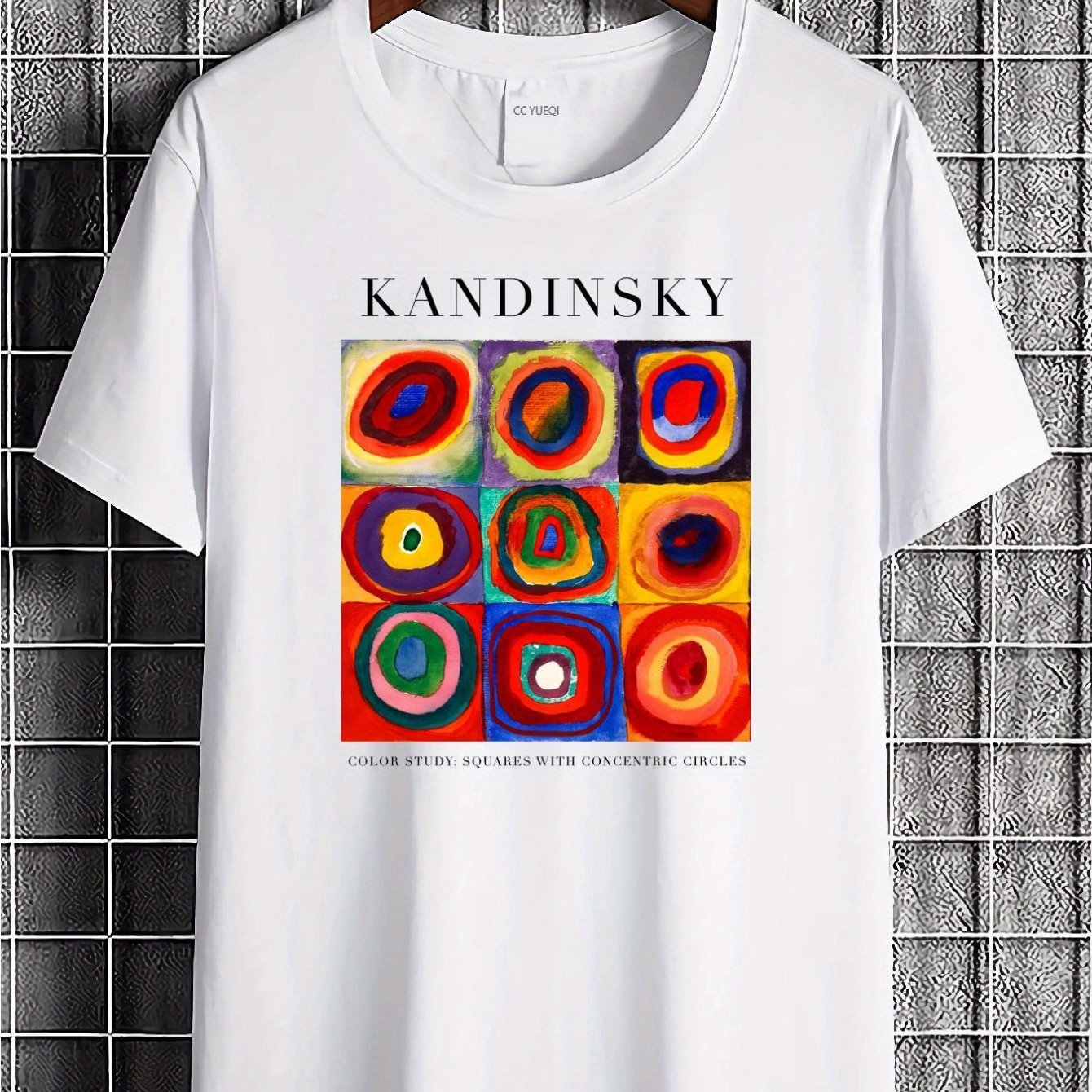 Men's & Women's Abstract T-shirt - Modern Geometric Colorful Circles Design, Soft Breathable, Unisex Casual Streetwear With Iconic Print, Round Neck Short Sleeve Tee For Casual Attire &
