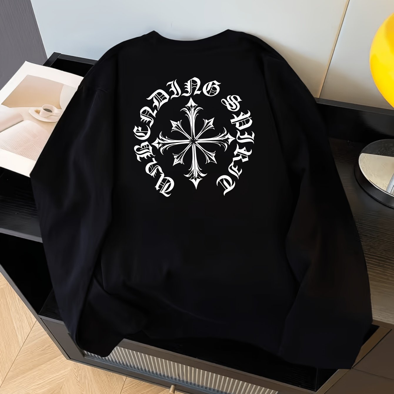 TEMU Regular Fit Long Sleeve T-shirt Men's/suitable For Spring Autumn Outerwear Base Layer/round Neck Pullover Sweater/ Fabric/men's Shirt Top/casual