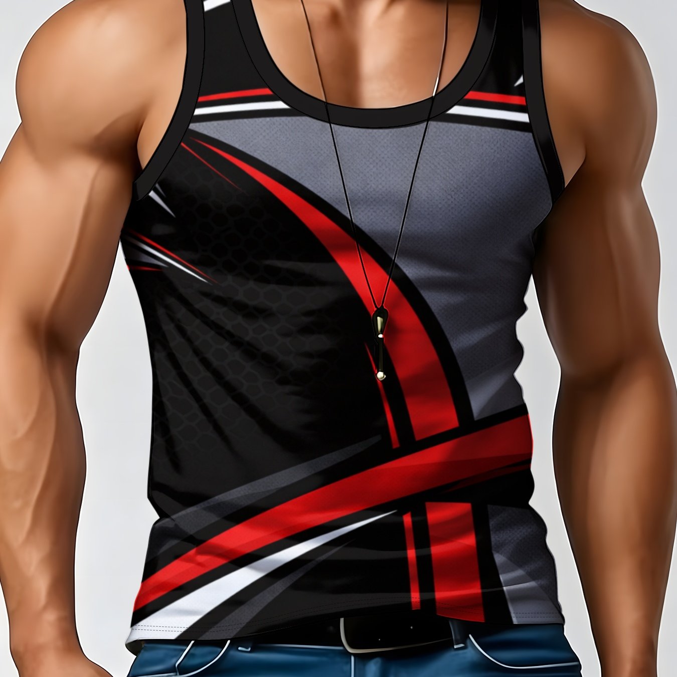TEMU Men's Round Neck Sleeveless Vest, , Lightweight Summer Casual Top