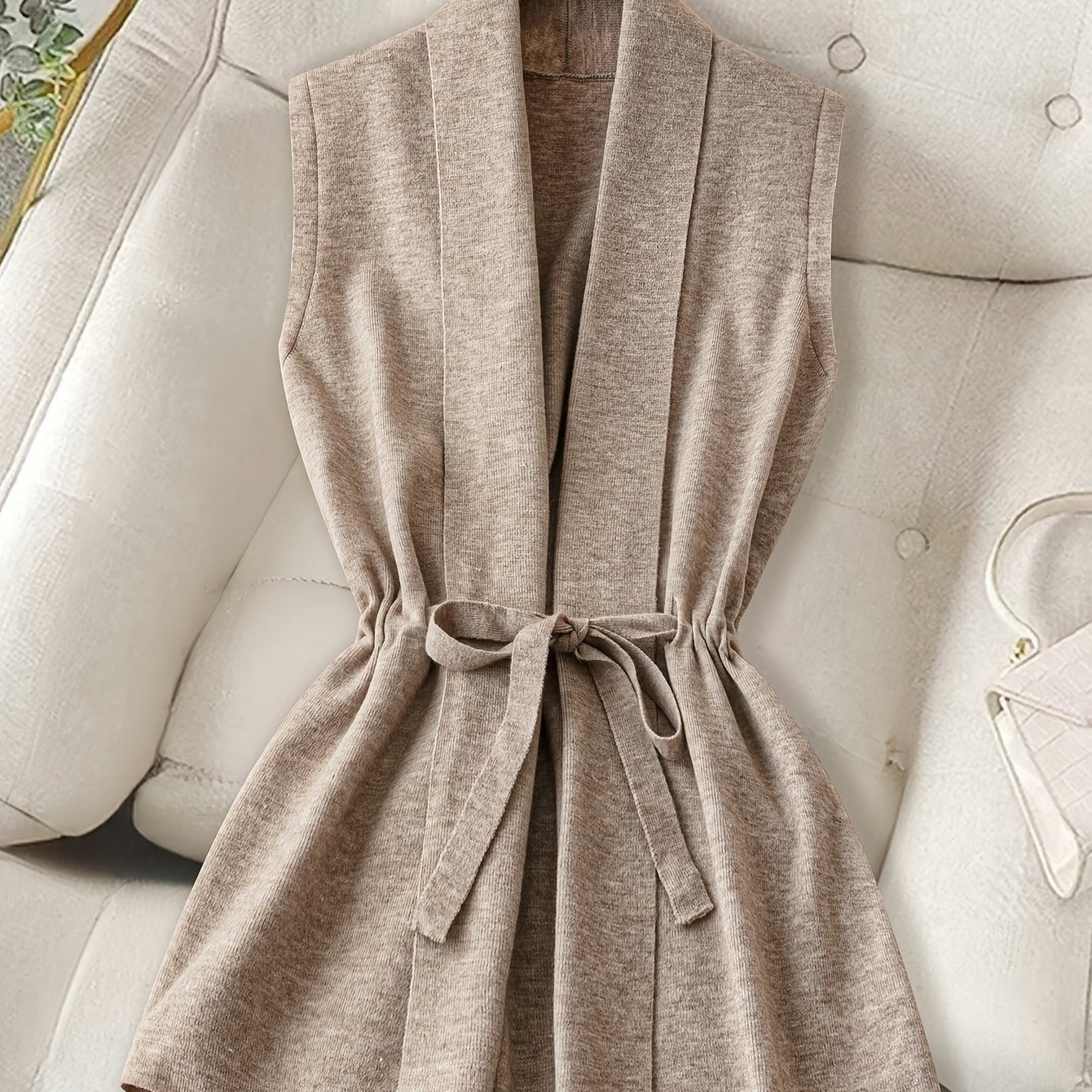 Women's Casual Solid Sleeveless Cardigan Spring/autumn -2
