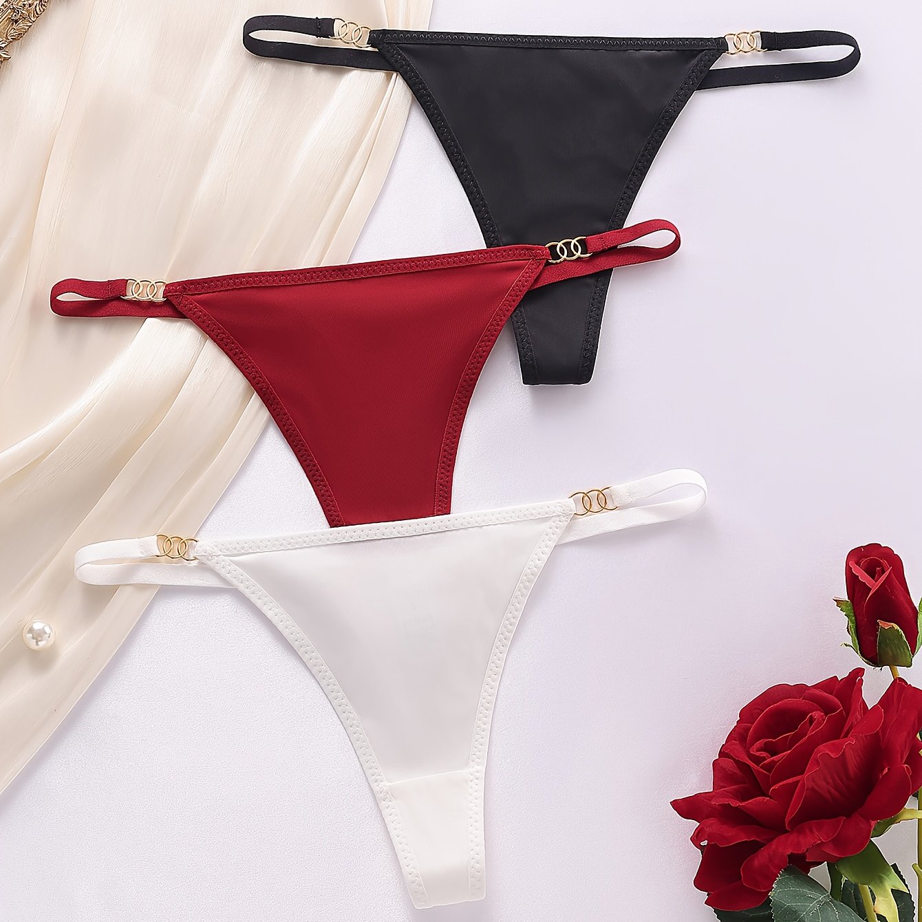 TEMU Pack de 3 Culottes Femme Taille Basse , Respirantes, et Confortables