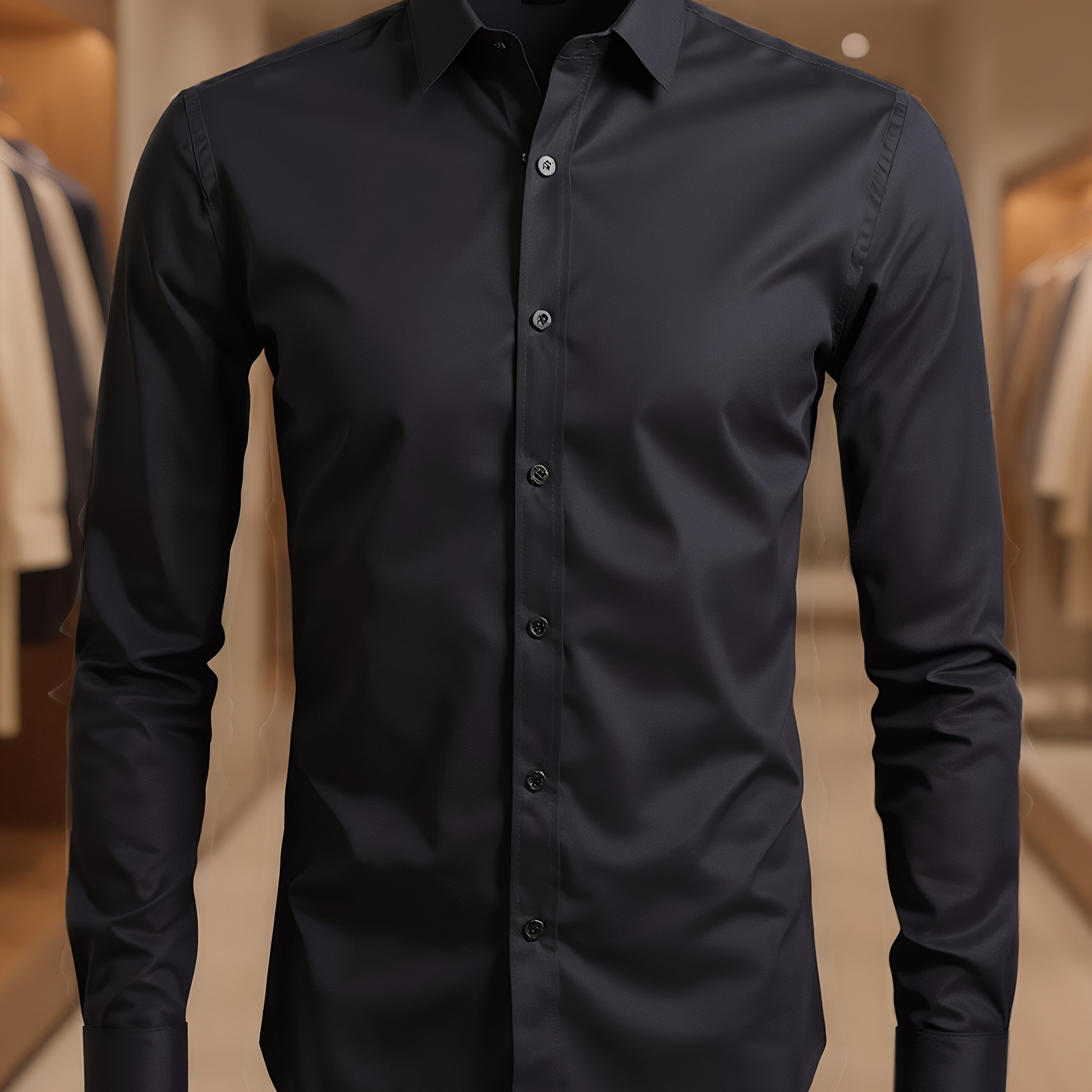 TEMU Chemise à manches longues pour homme - Couleur unie, coupe , pour décontractées, boutonnée, convient pour , les fêtes, de loisirs air, coupe