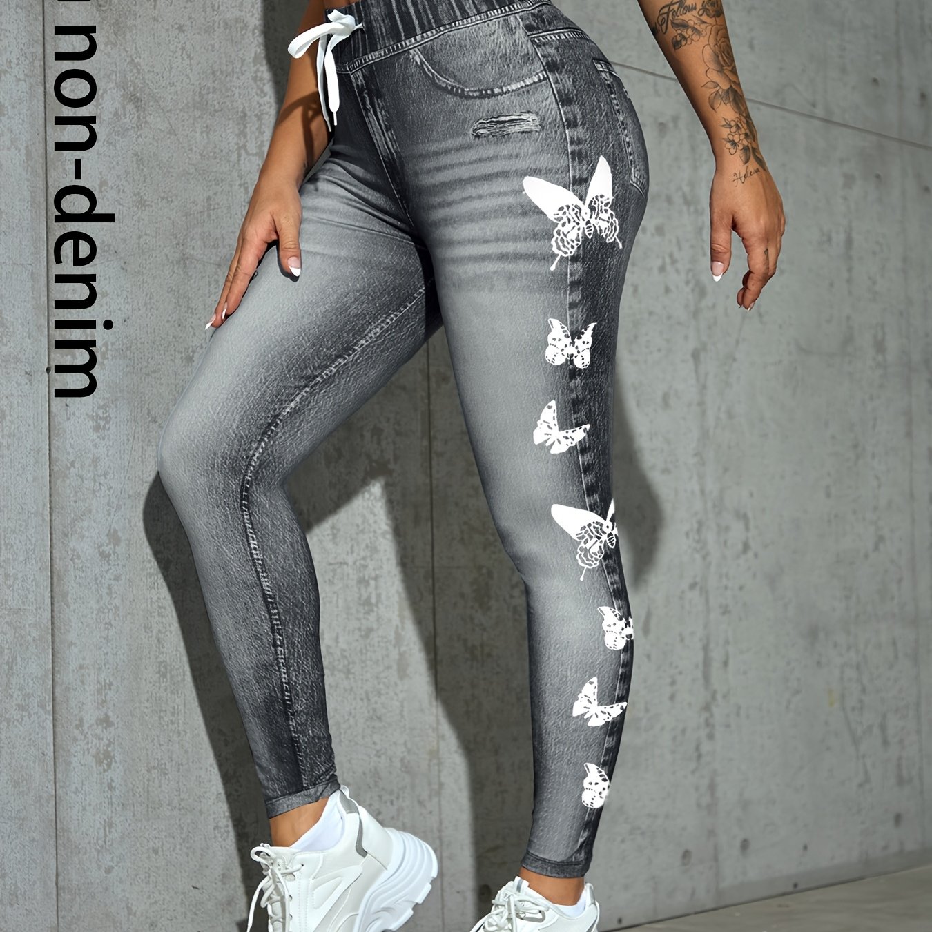 [printed Leggings - Not Denim Fabric]women's Denim Skinny Leggings