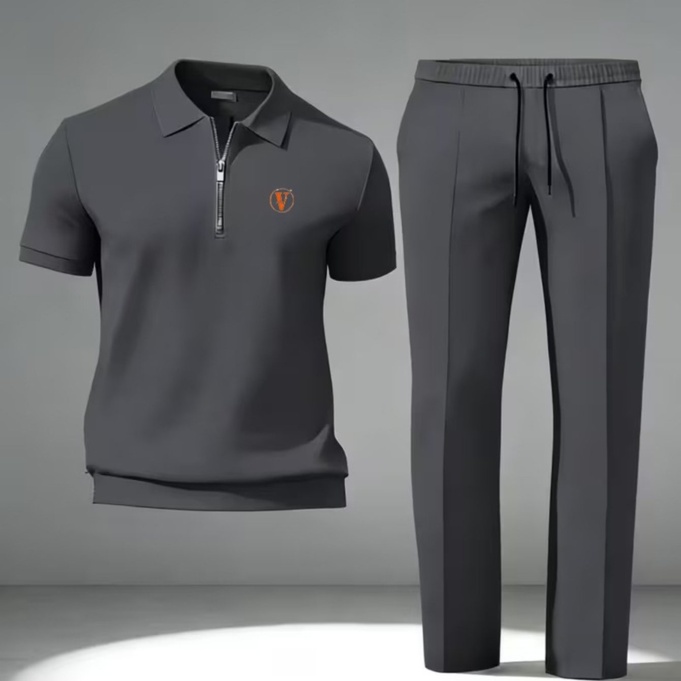 2026 New Release: Unisex Casual Sporty Shirt And Shorts Set - Geometric Collar. An Everyday Tracksuit Ideal For Commuting, Vacations, Halloween, Christmas, And Valentine's Day Presents