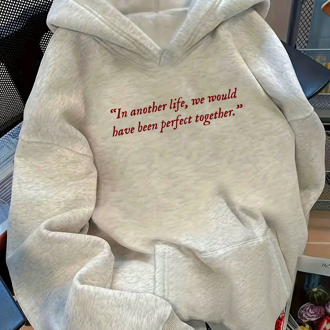 TEMU D92 - Women's Hooded Sweatshirt, Trendy Creative Letter Print, Beautiful Fashionable Loose-fit Autumn/winter New Versatile Casual Swear, Women's