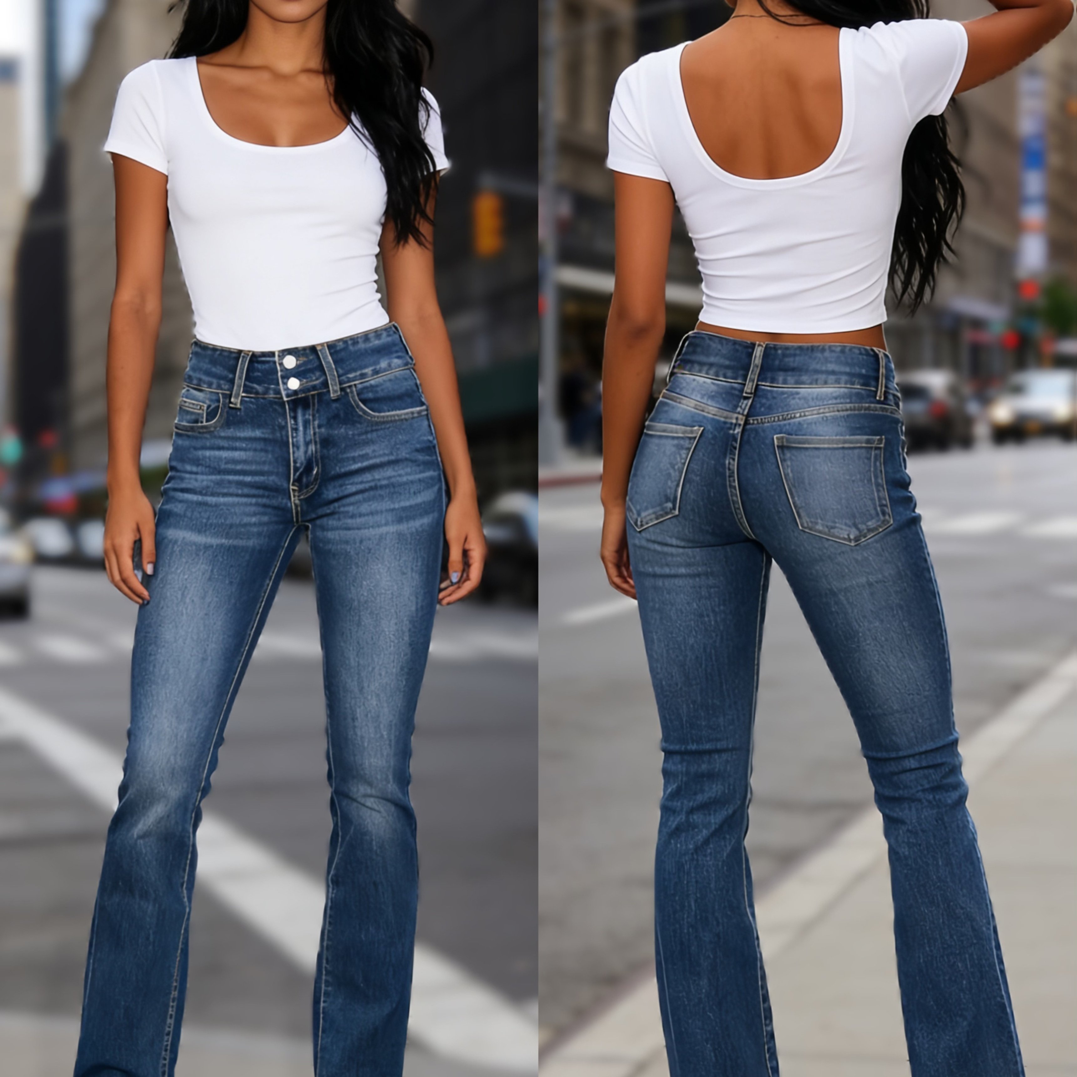 Women's Fashion Slim-fit Stretch Flare Jeans