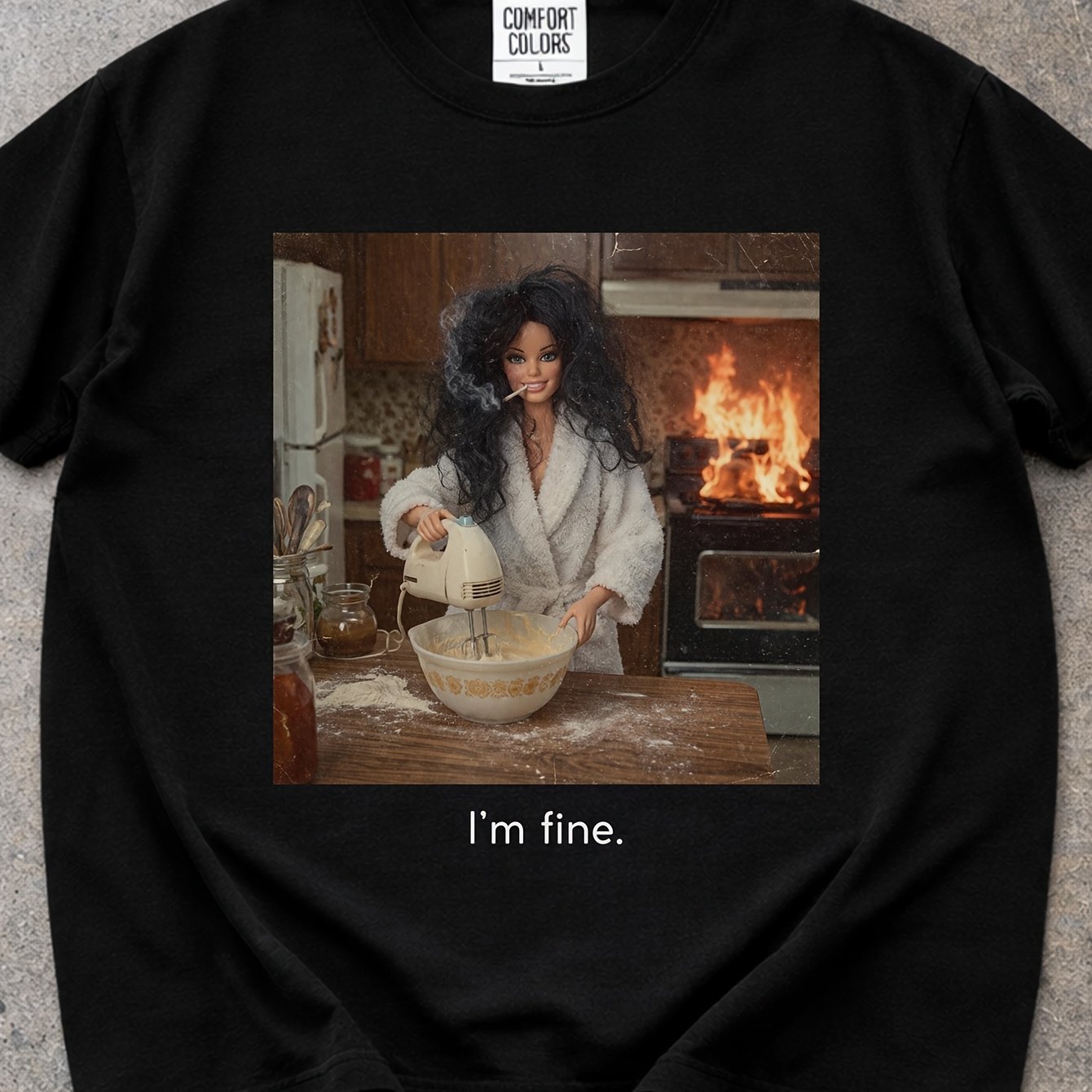 Image of Funny Meme T-shirt 90s Distressed Vintage Doll Smoking Graphic Tee Dark Humor Shirt Sarcastic Doll Top Wear