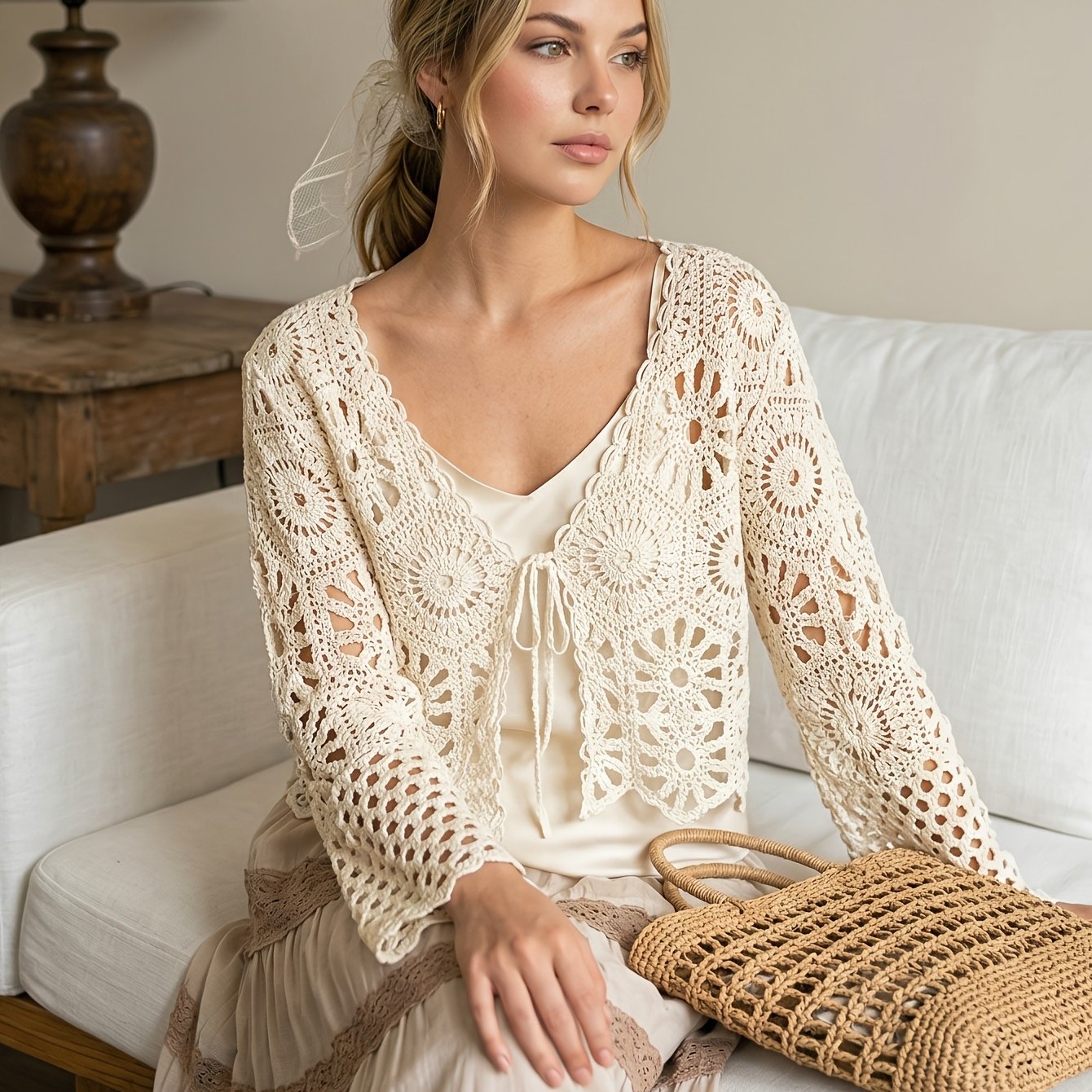 TEMU Cardigan d'été bohème pour femme | Couvre-plage à devant ouvert pour les vacances, fériés et les festivals d'été