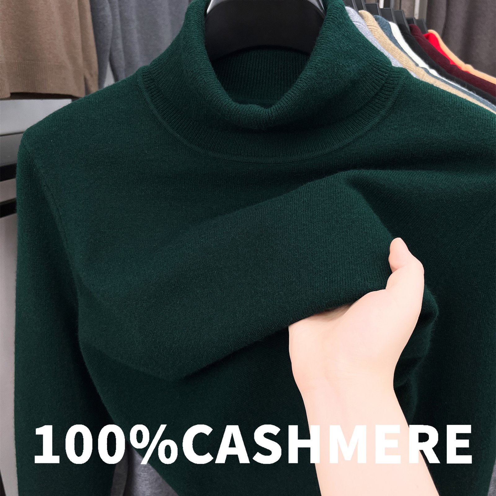 TEMU 100% Men's Long Sleeve Sweater, High Neck Solid Color Pullover, Knitwear, Outdoor Casual, -friendly And Warm, Business Casual, Light , Multiple