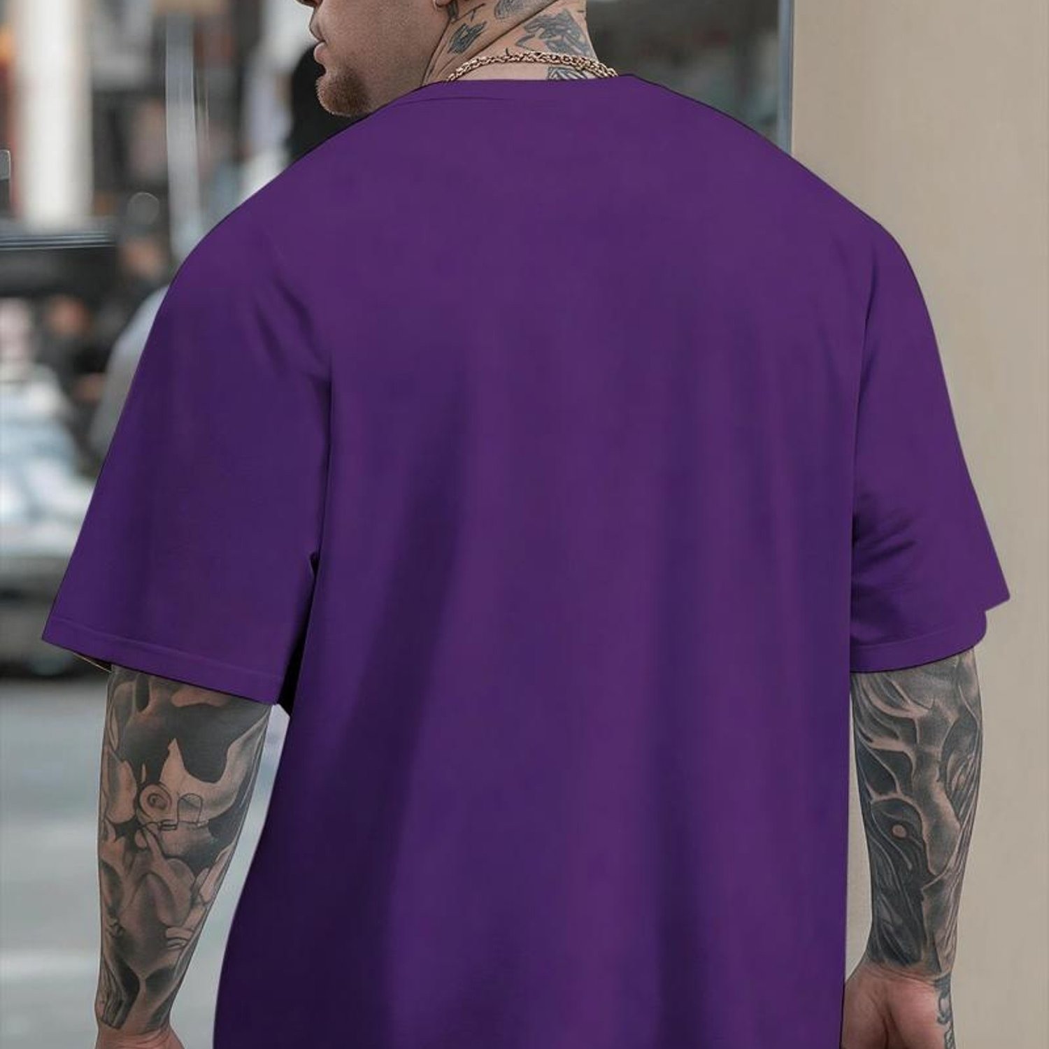 TEMU Plus Size Men's T-shirt, Mixed Colors, Multiple Specifications Available, Light Pattern, Suitable For Daily Wear, Fashionable And Comfortable,